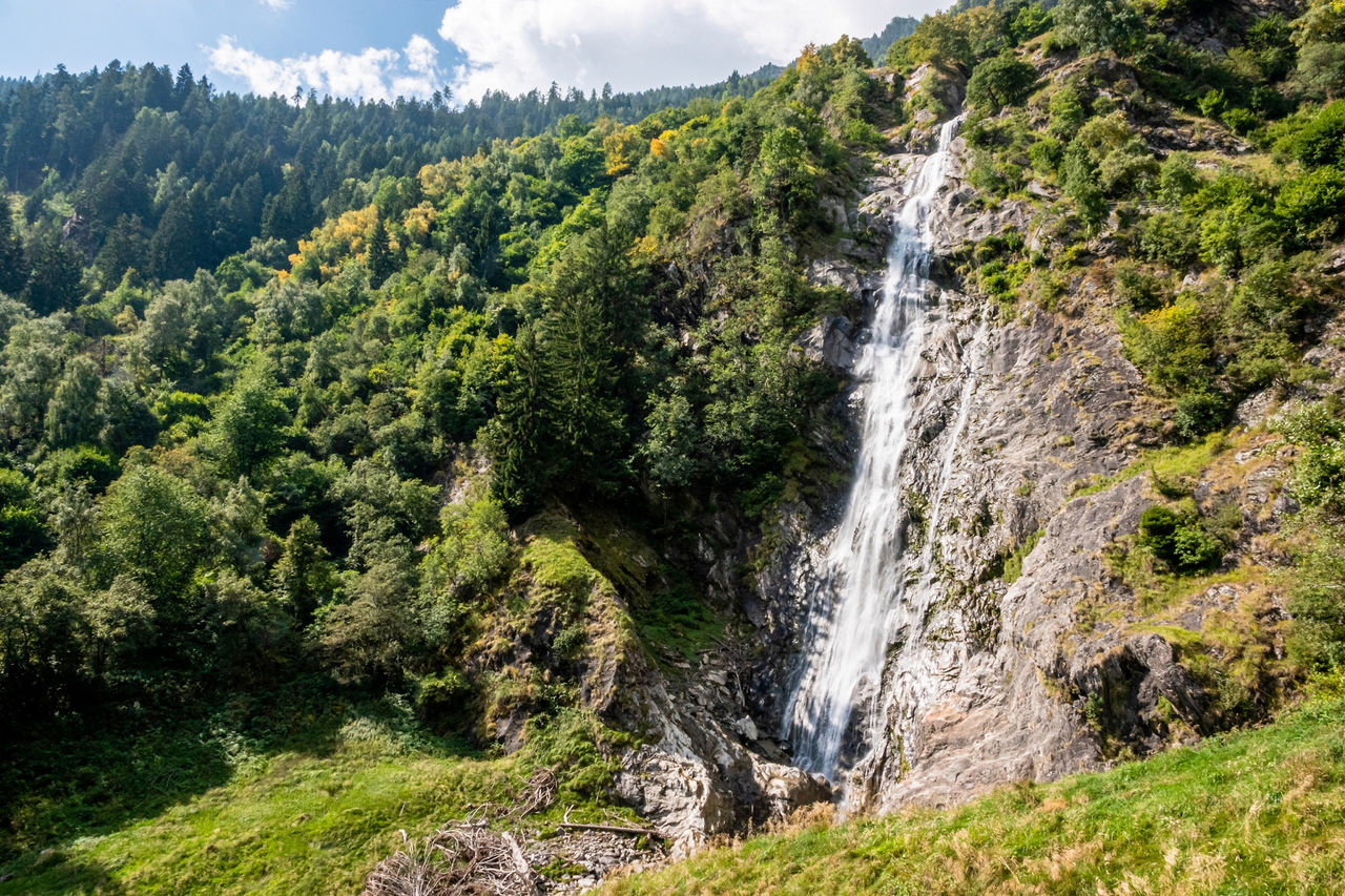 Der Partschinser Wasserfall in mitten der Wälder