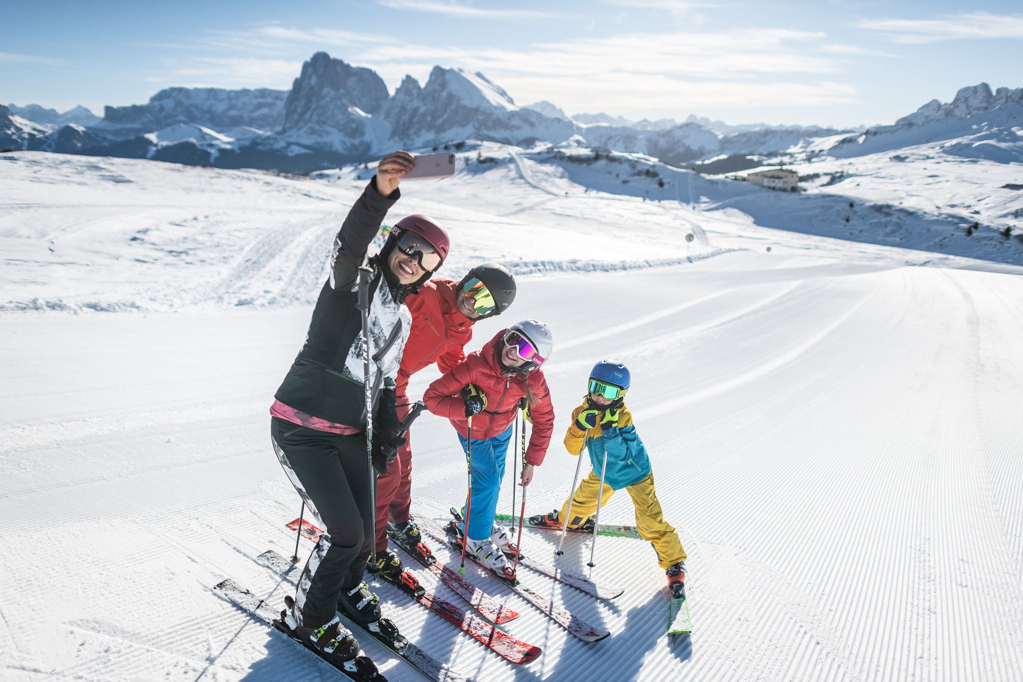 Familienskifahren auf der Seiser Alm