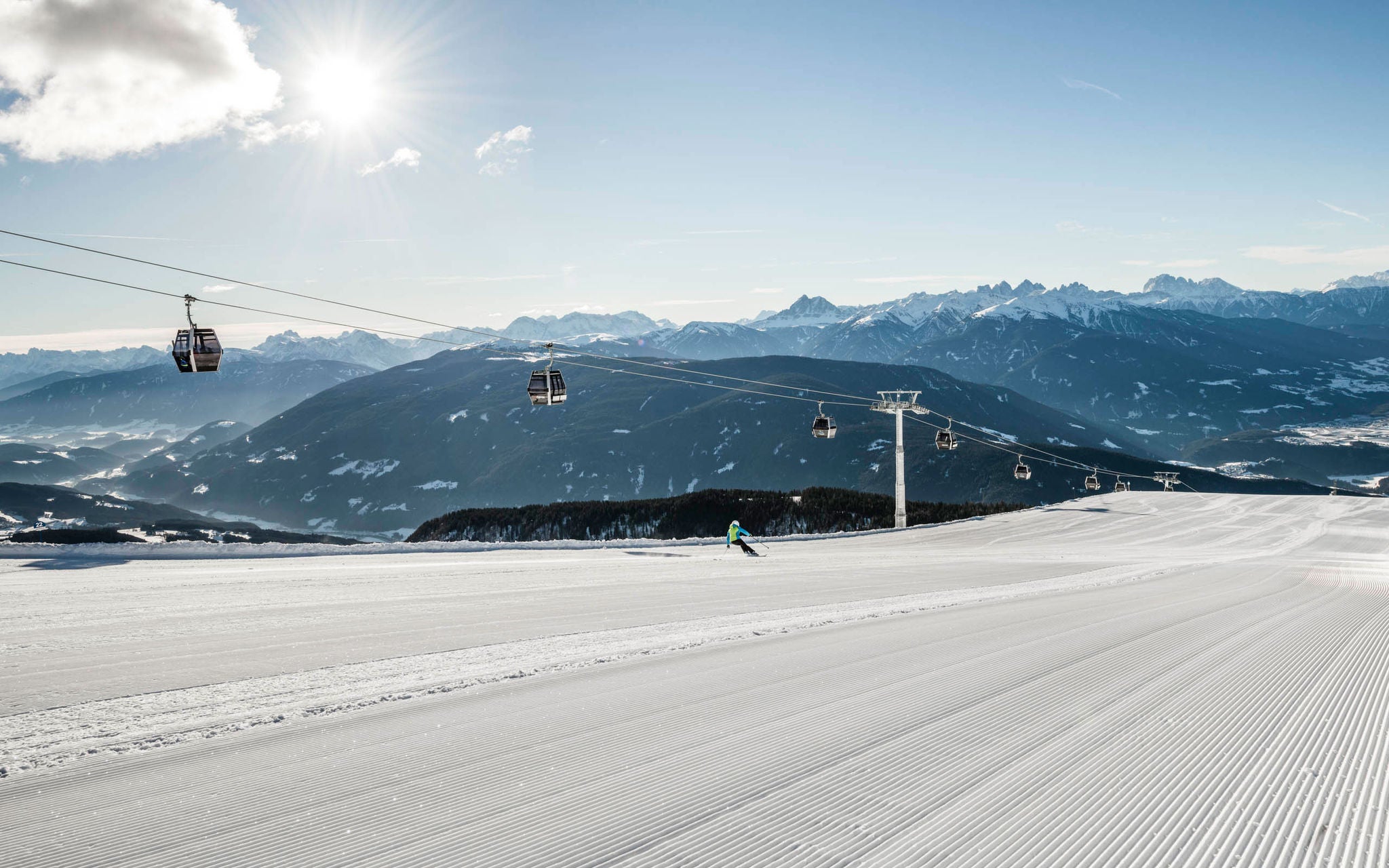 Skilift an der Skipiste bei Gitschberg-Jochtal im Winter