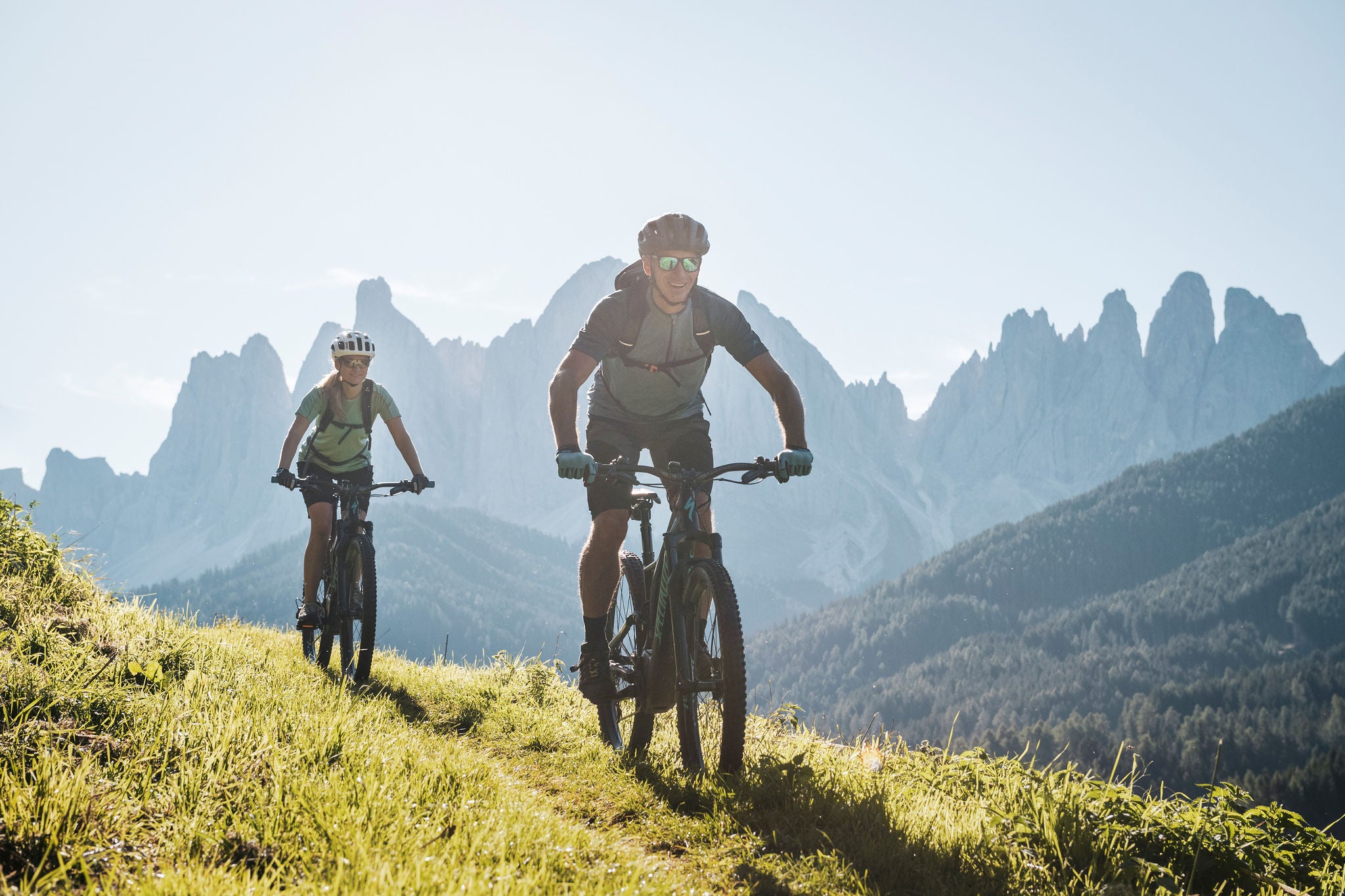 Mountainbiken in Villnöss im Frühling