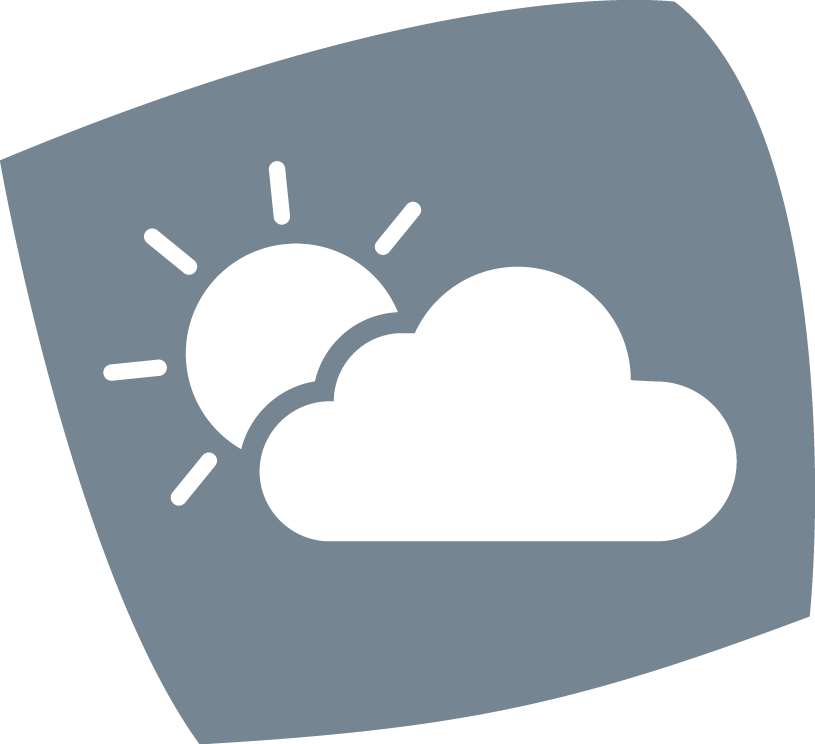 Wettersymbol mit Sonne und Wolke