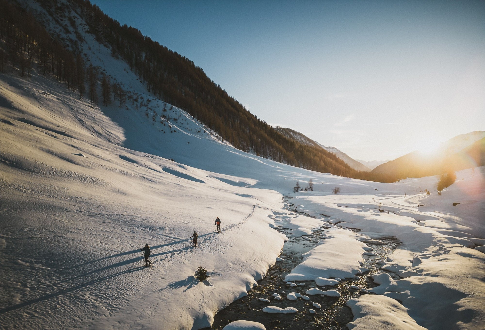 Verschneite Winterlandschaft im Ahrntal