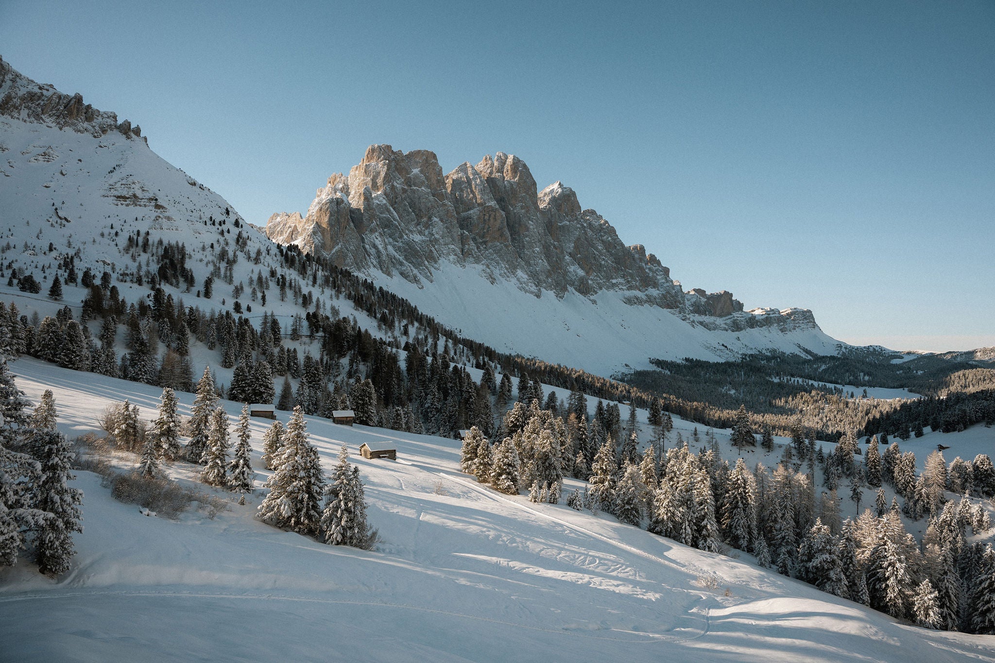 Villnösser Geislerspitzen im Winter