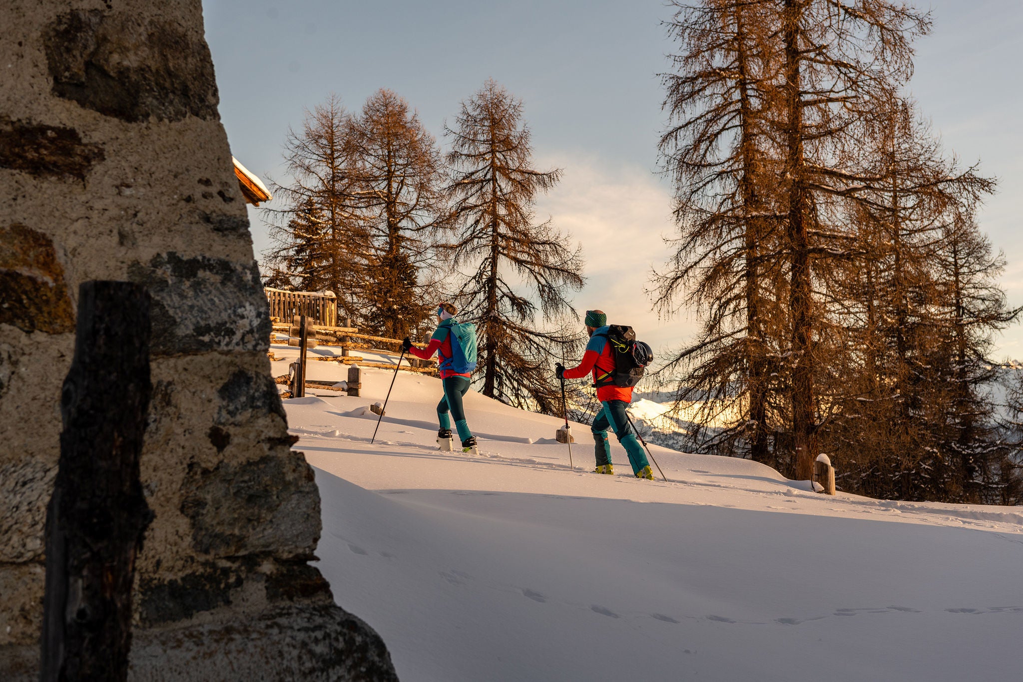 Skitourengeher auf der Prader Alm im Ortlergebiet