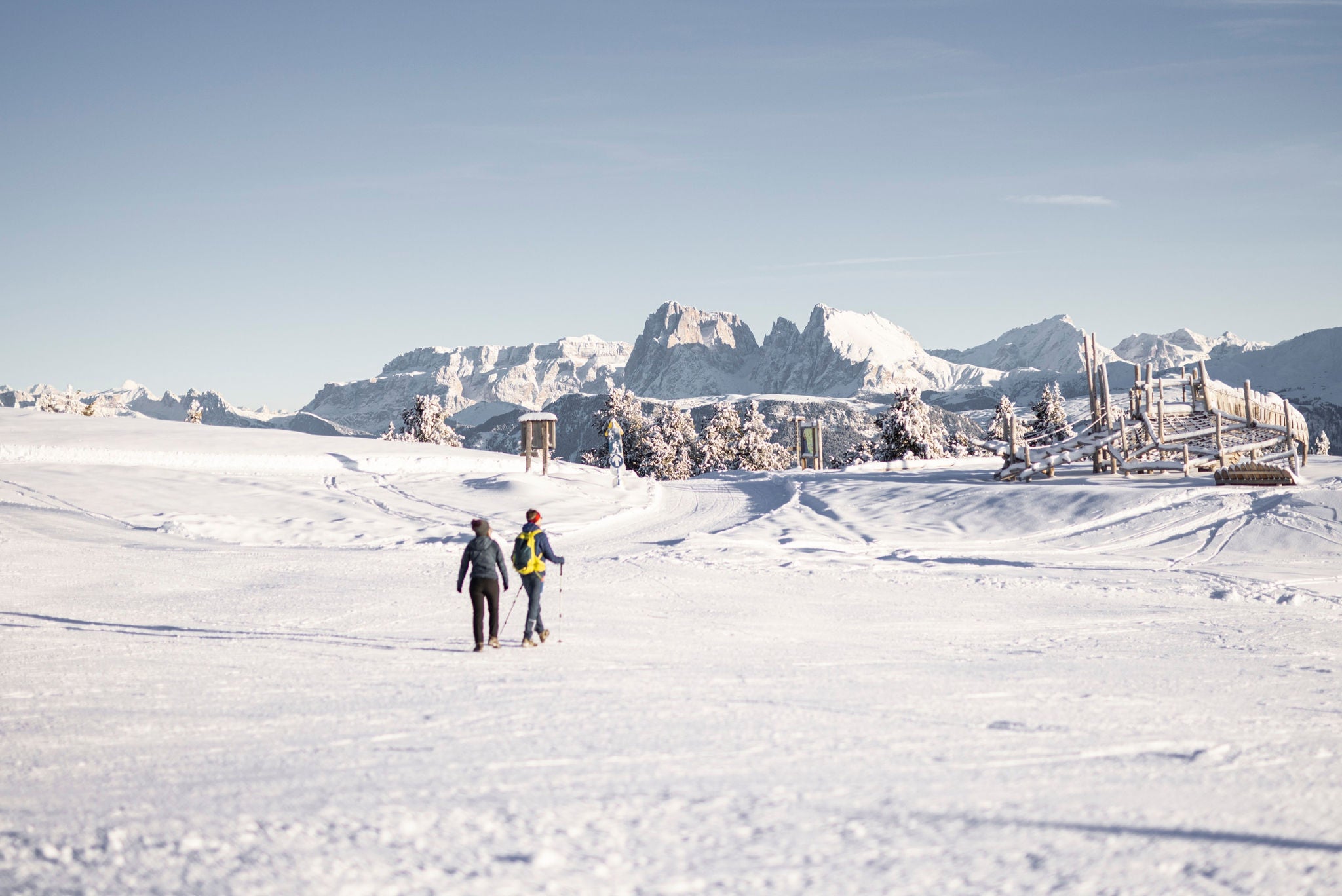 Zwei Winterwanderer am Rittner Horn