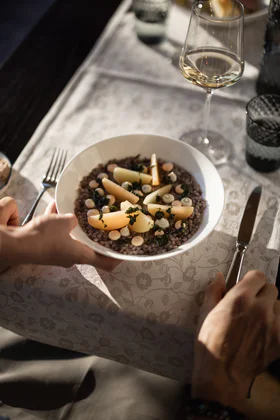 A plate with typical food from the Eisacktal Valley Fine Cuisine Festival
