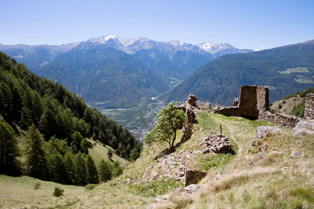 Blick auf Vinschgau vom Vinschger Höhenweg