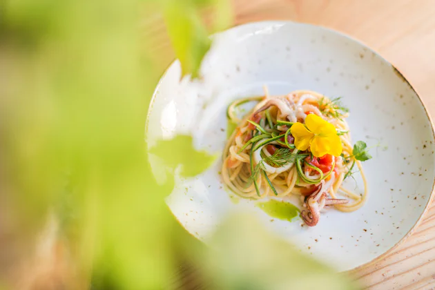 A plate of food in a top gastronomy establishment