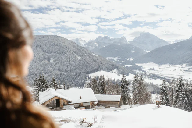 View of the Gsiesertal valley in winter