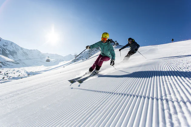 Uitzicht op een skigebied