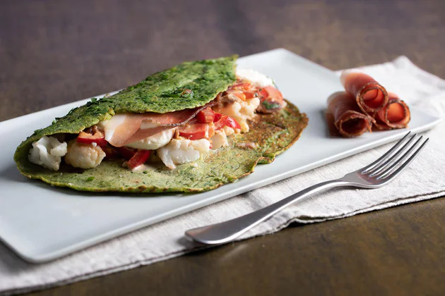 Green Speck Alto Adige pancakes stuffed with cauliflower