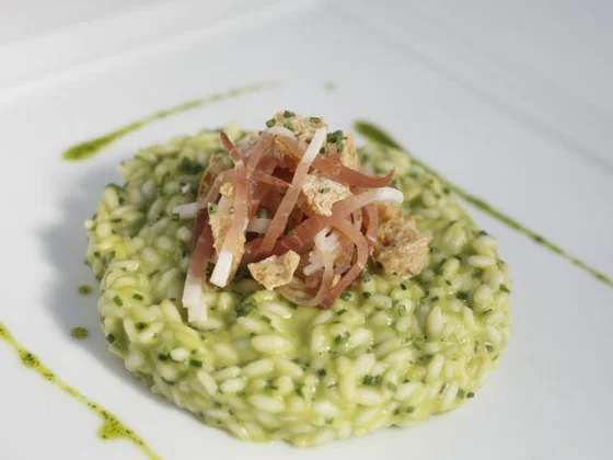 Kruidenrisotto met spek