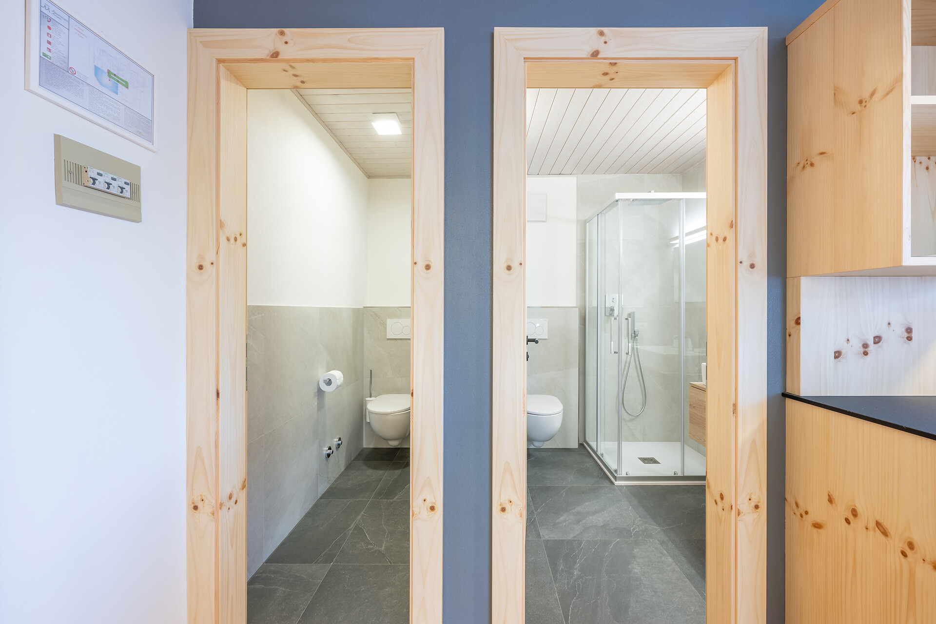 Bathroom with shower and additional toilet