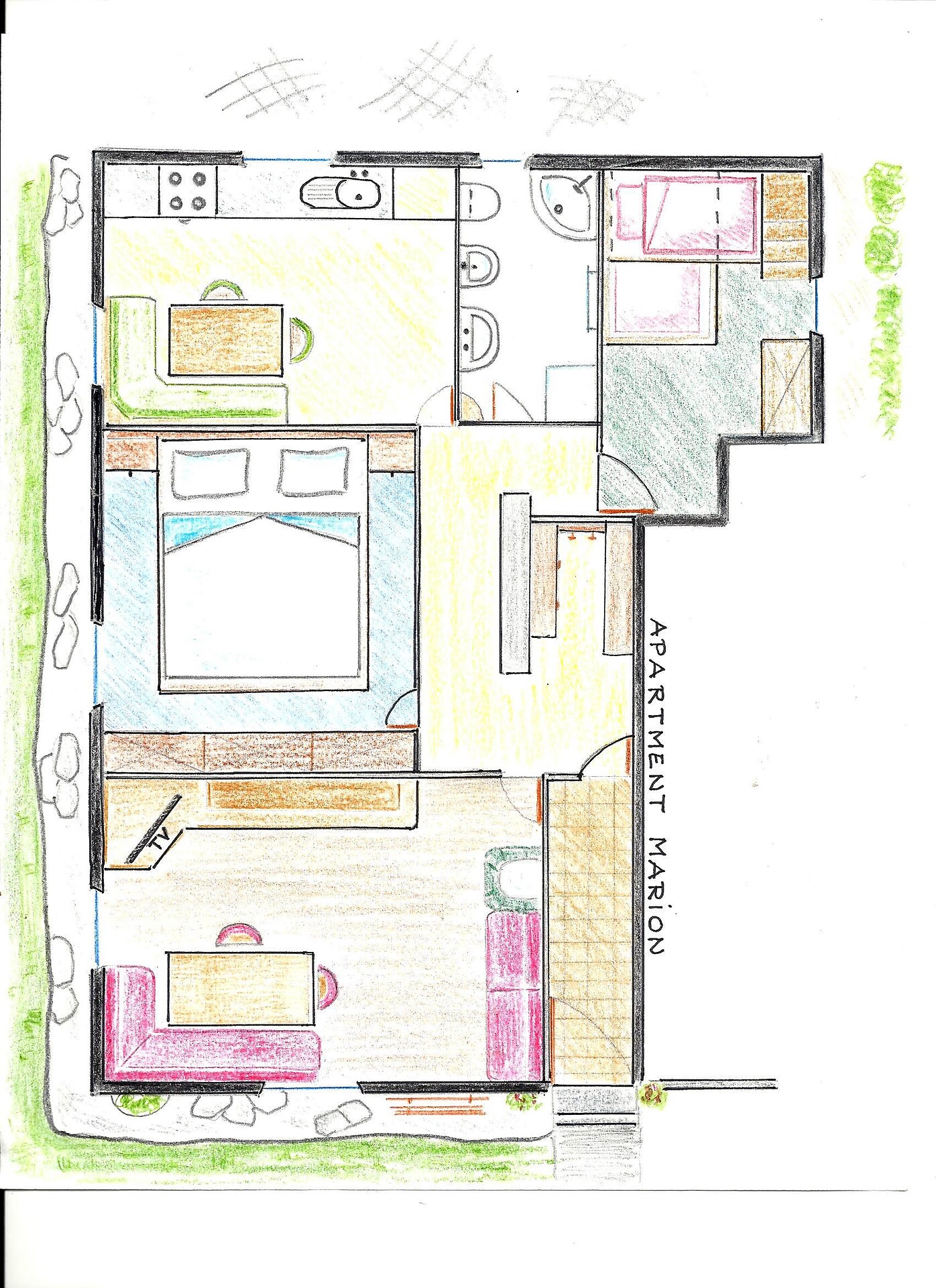 Ground plan apartment MARION Cësa Rabanser Apartments