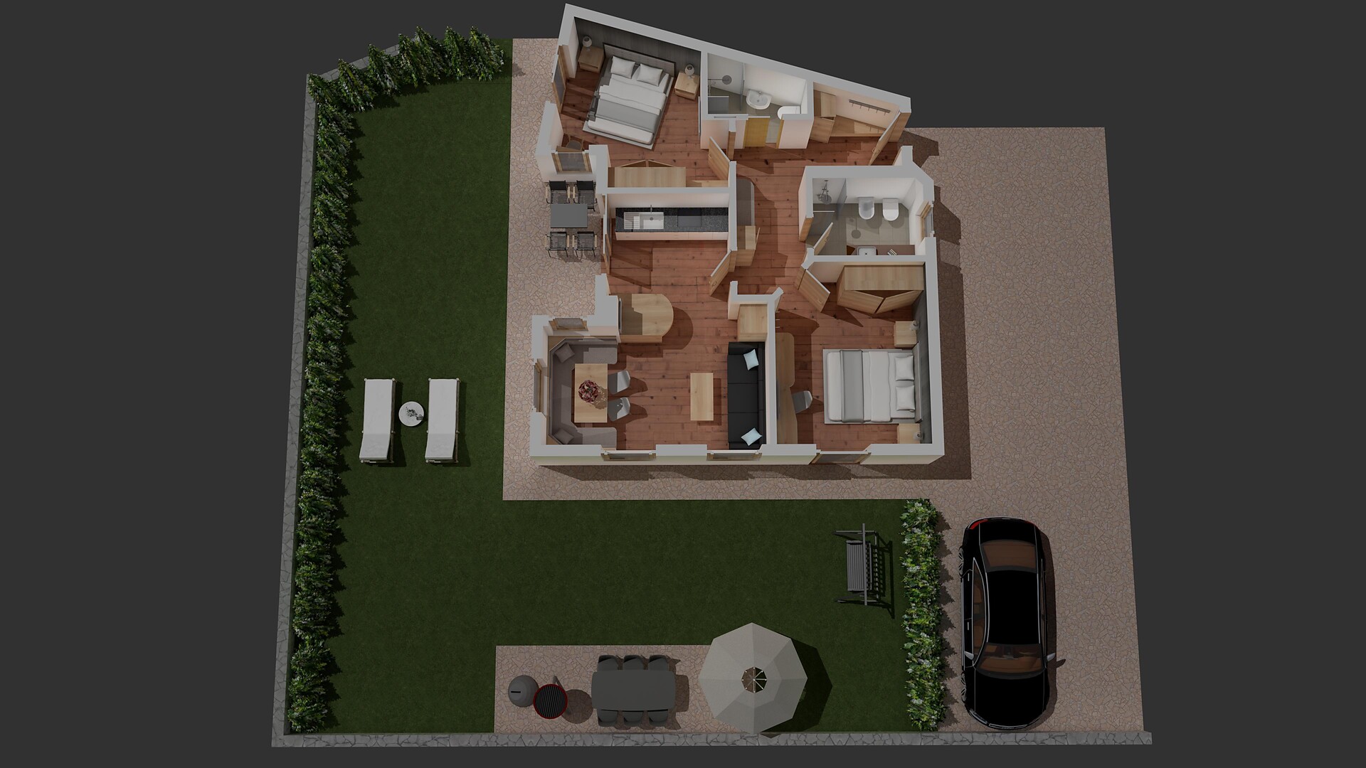 piantina appartamento con giardino