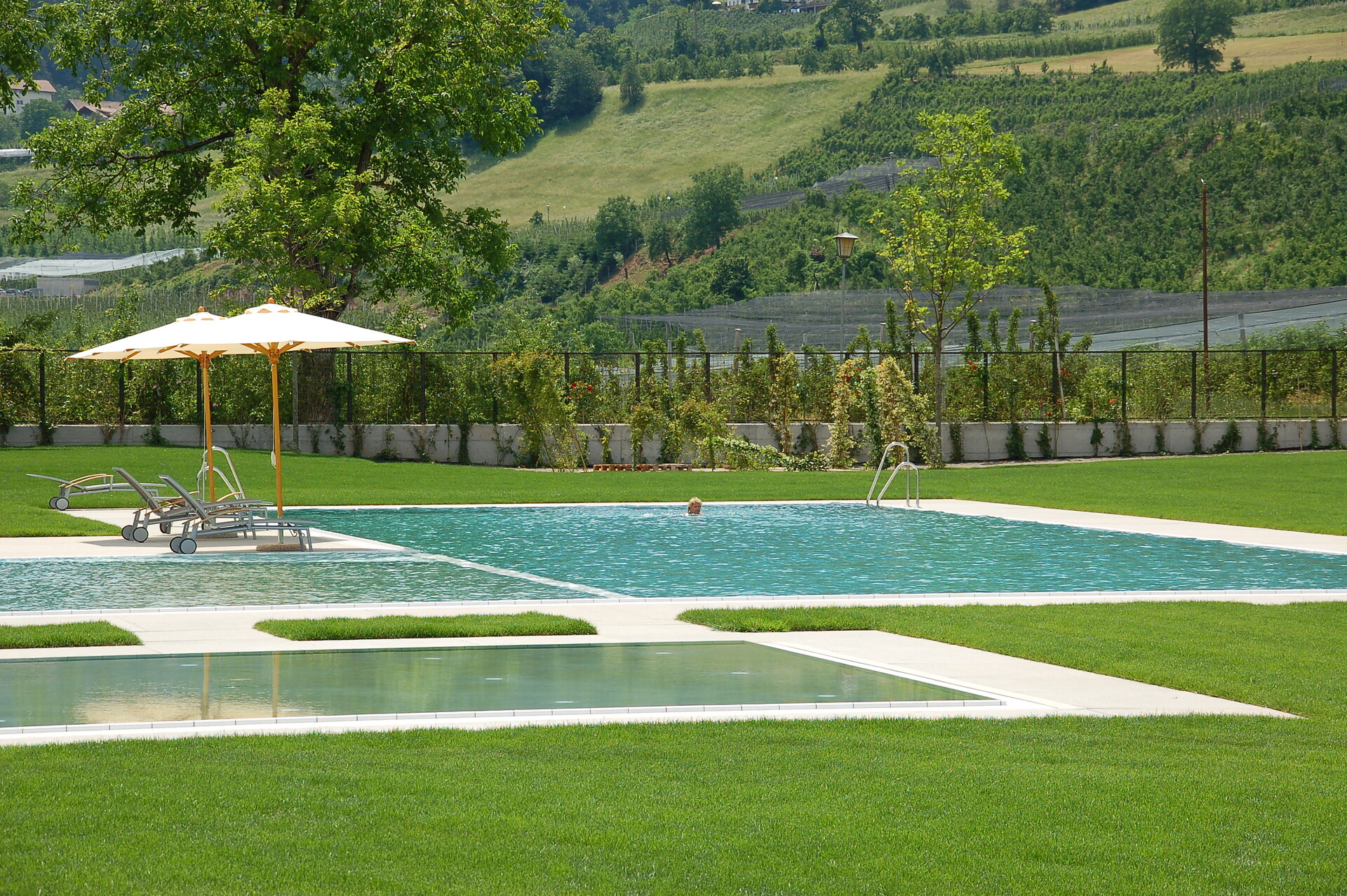 the outdoor pool in Tisens, where you have free admission every day