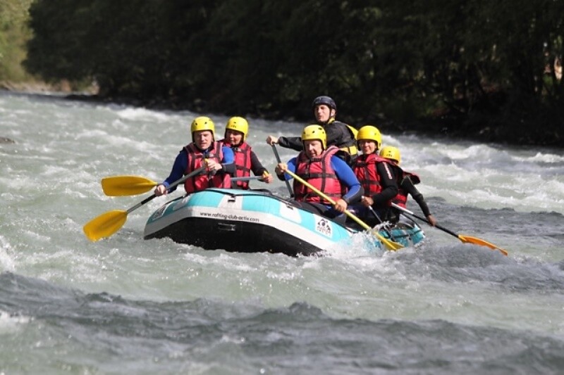 Rafting in Sand in Taufers