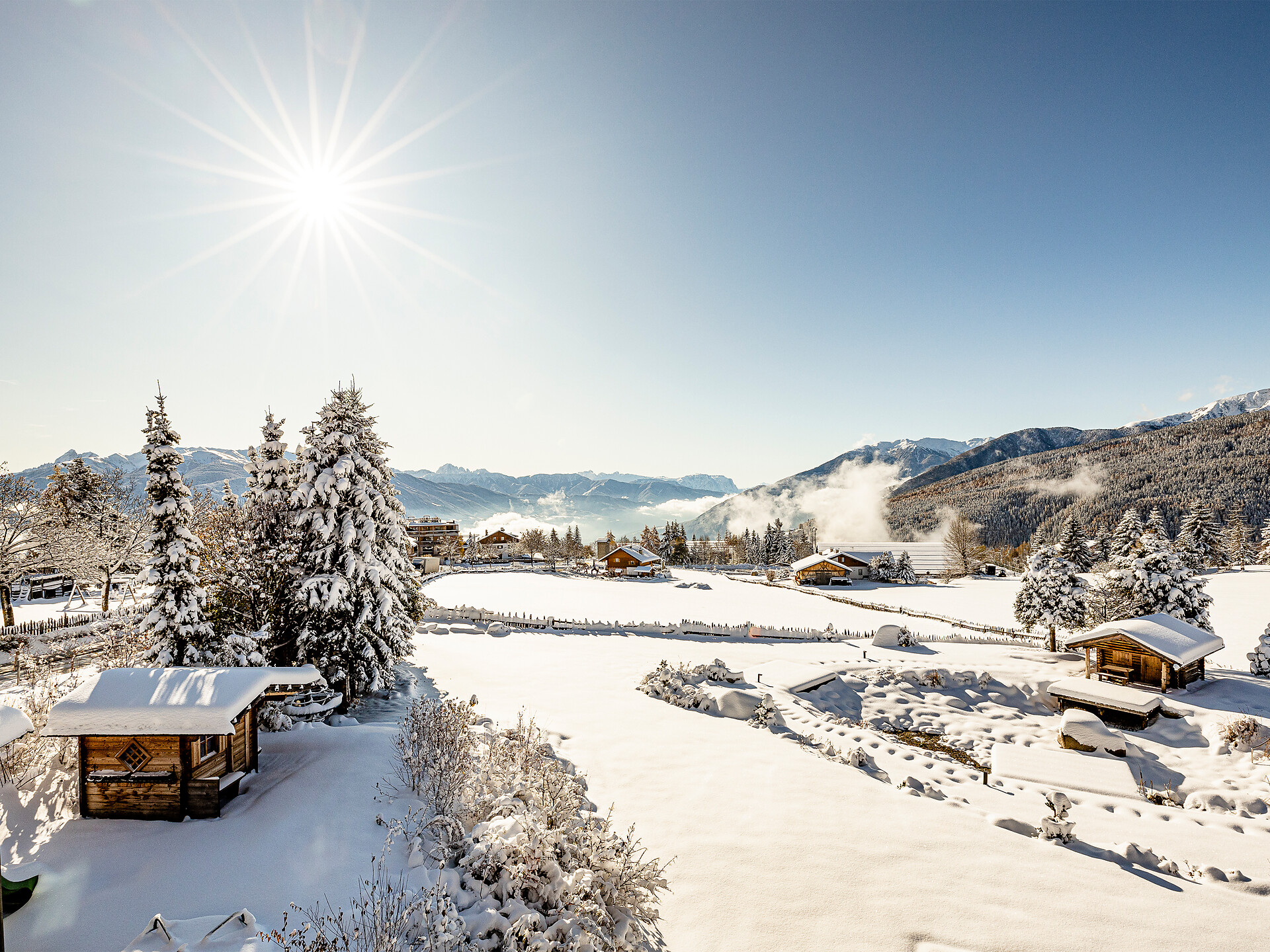 Hotel Sonnenberg panorama view dolomiti