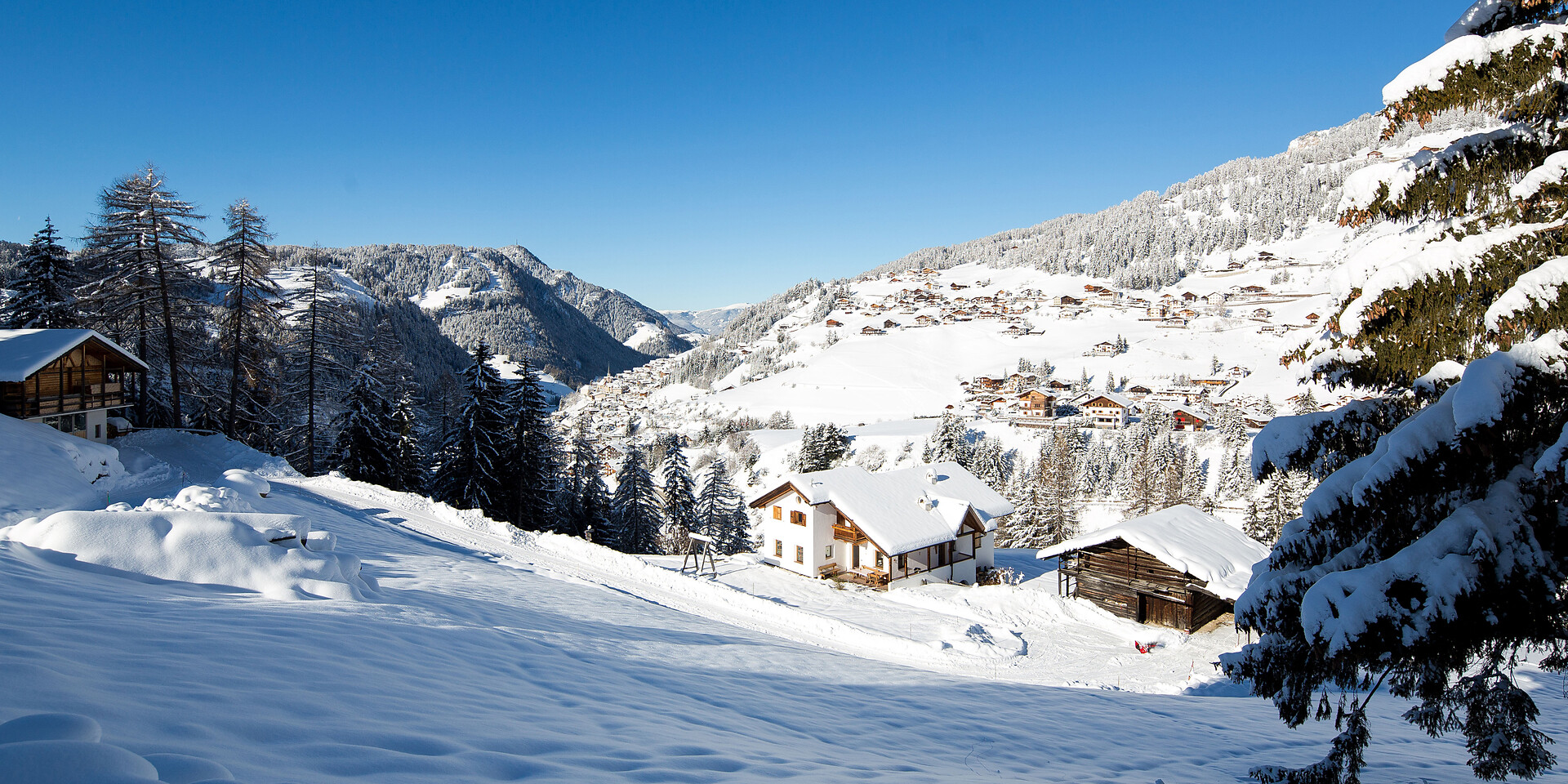 Flat Ronch Wolkenstein with fresh snow