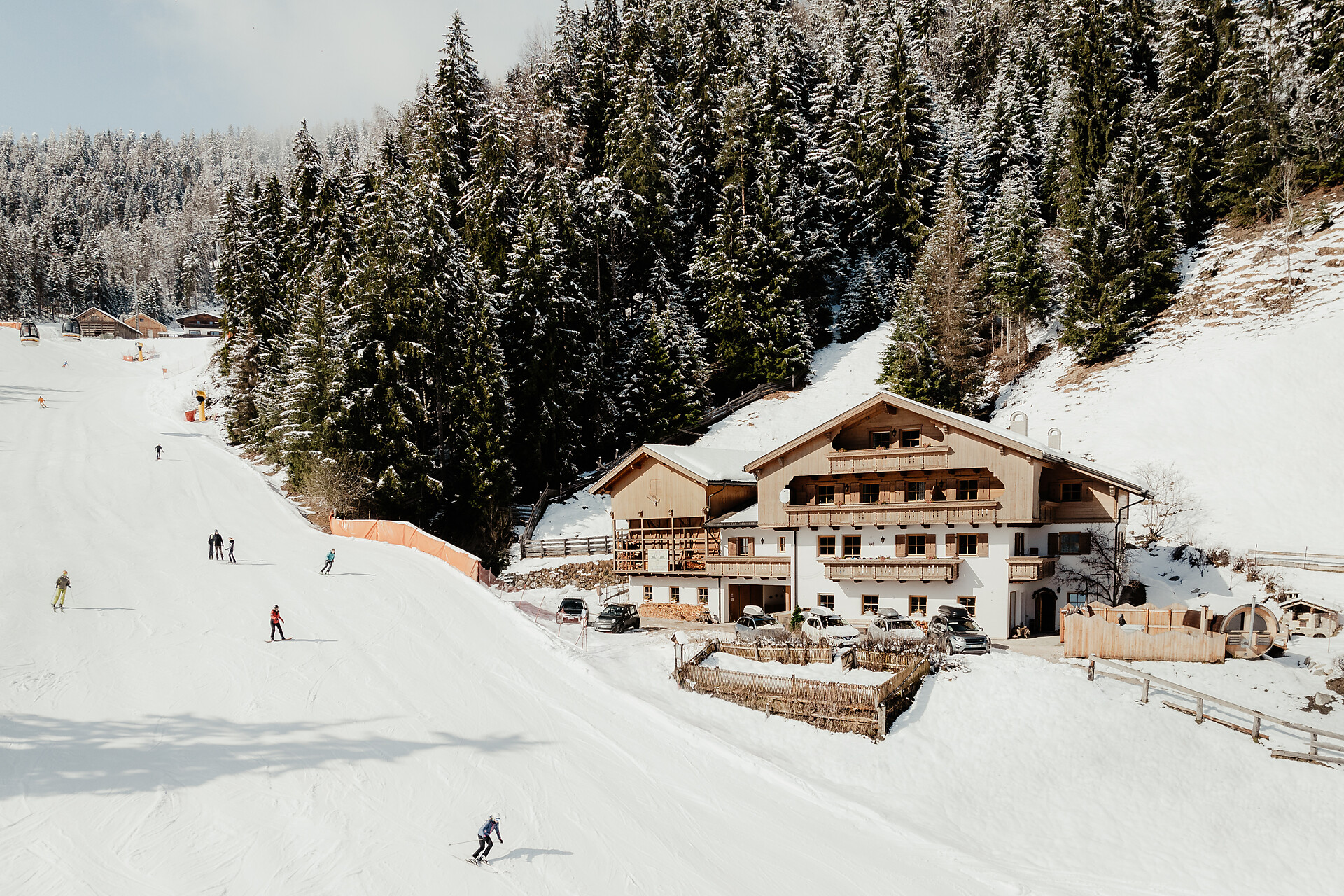 Ciasa Pedaga direkt auf der Skipiste
