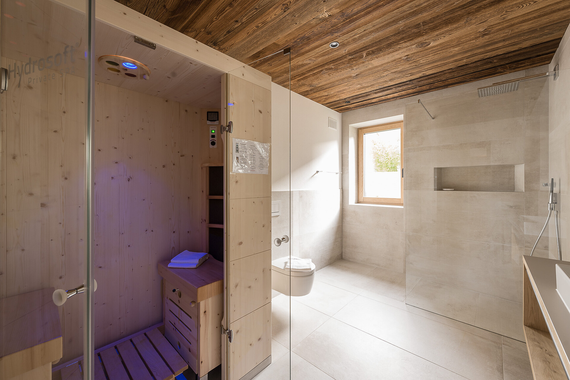 bathroom with sauna