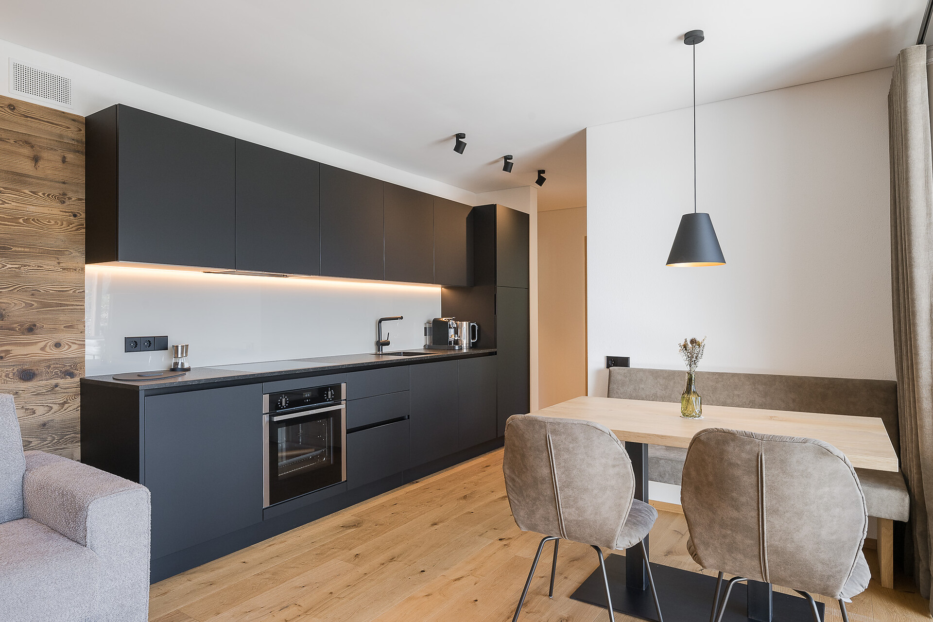 the kitchen