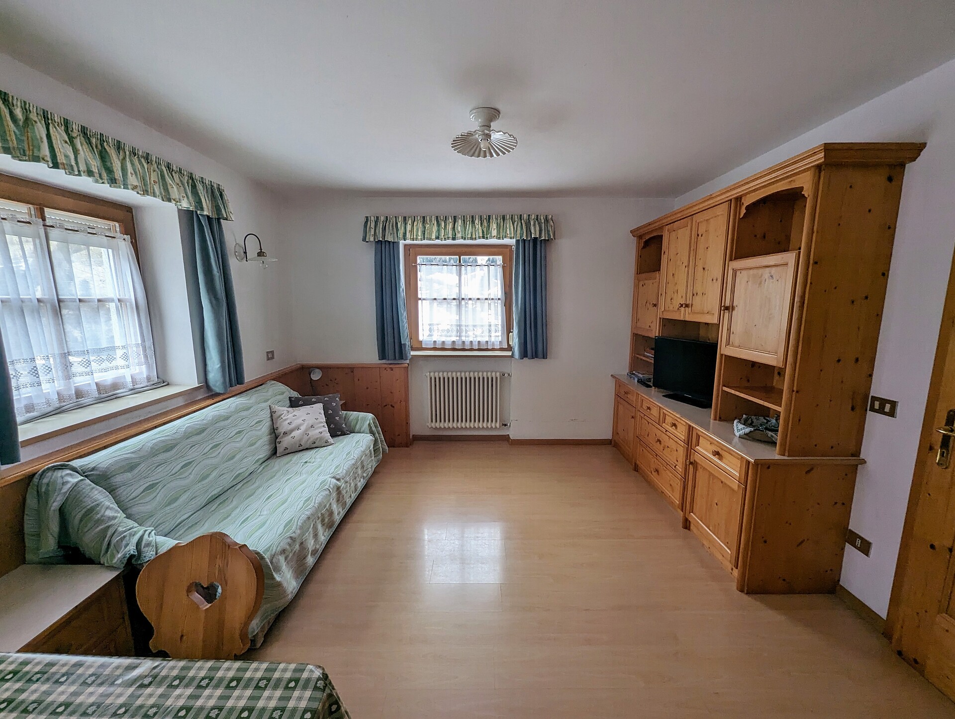 living room with sofa bed