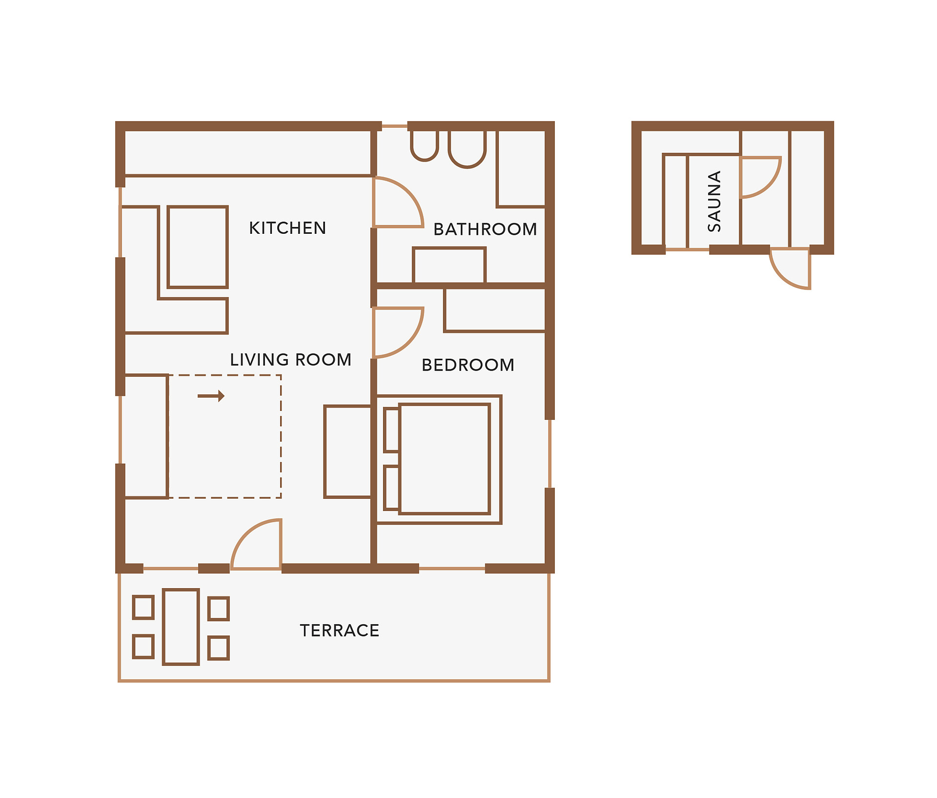 Typ A mit einem Schlafzimmer