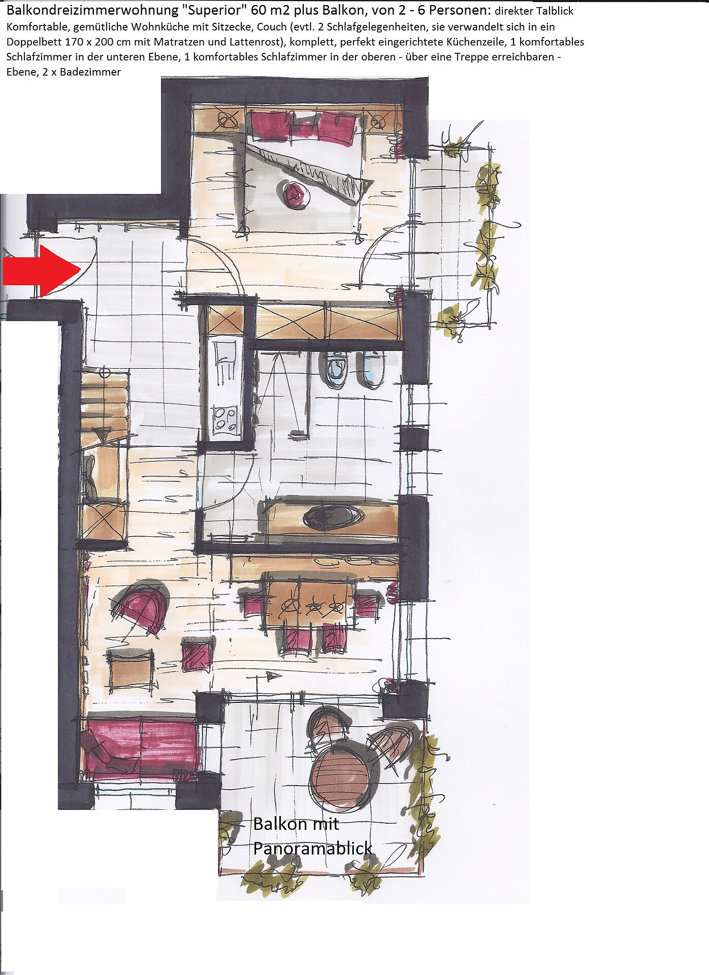 Balkonzweizimmerwohnung "Superior"