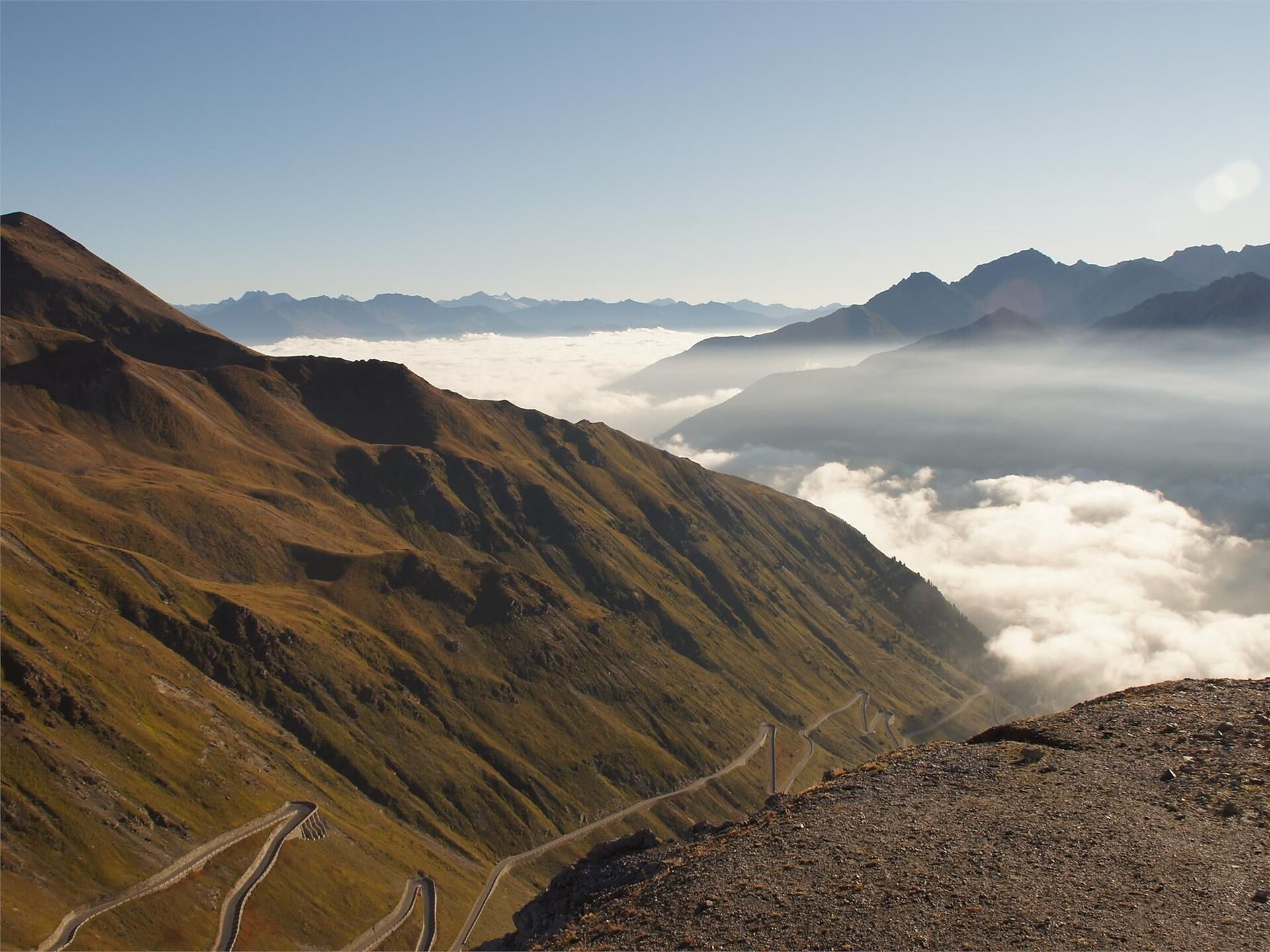 Ausblick von der Passhöhe Stilfserjoch