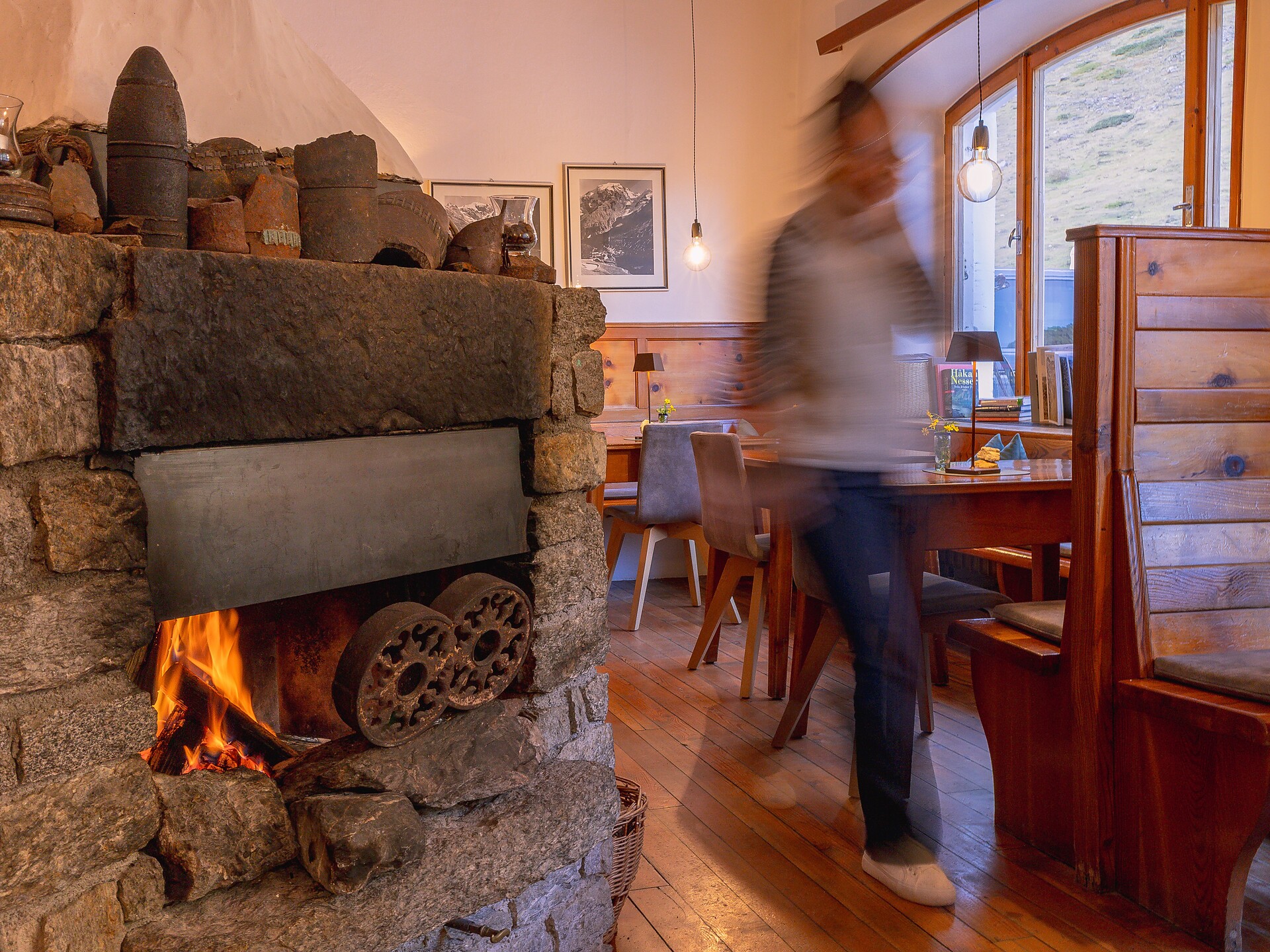 Il bar Franzenshöhe con camino