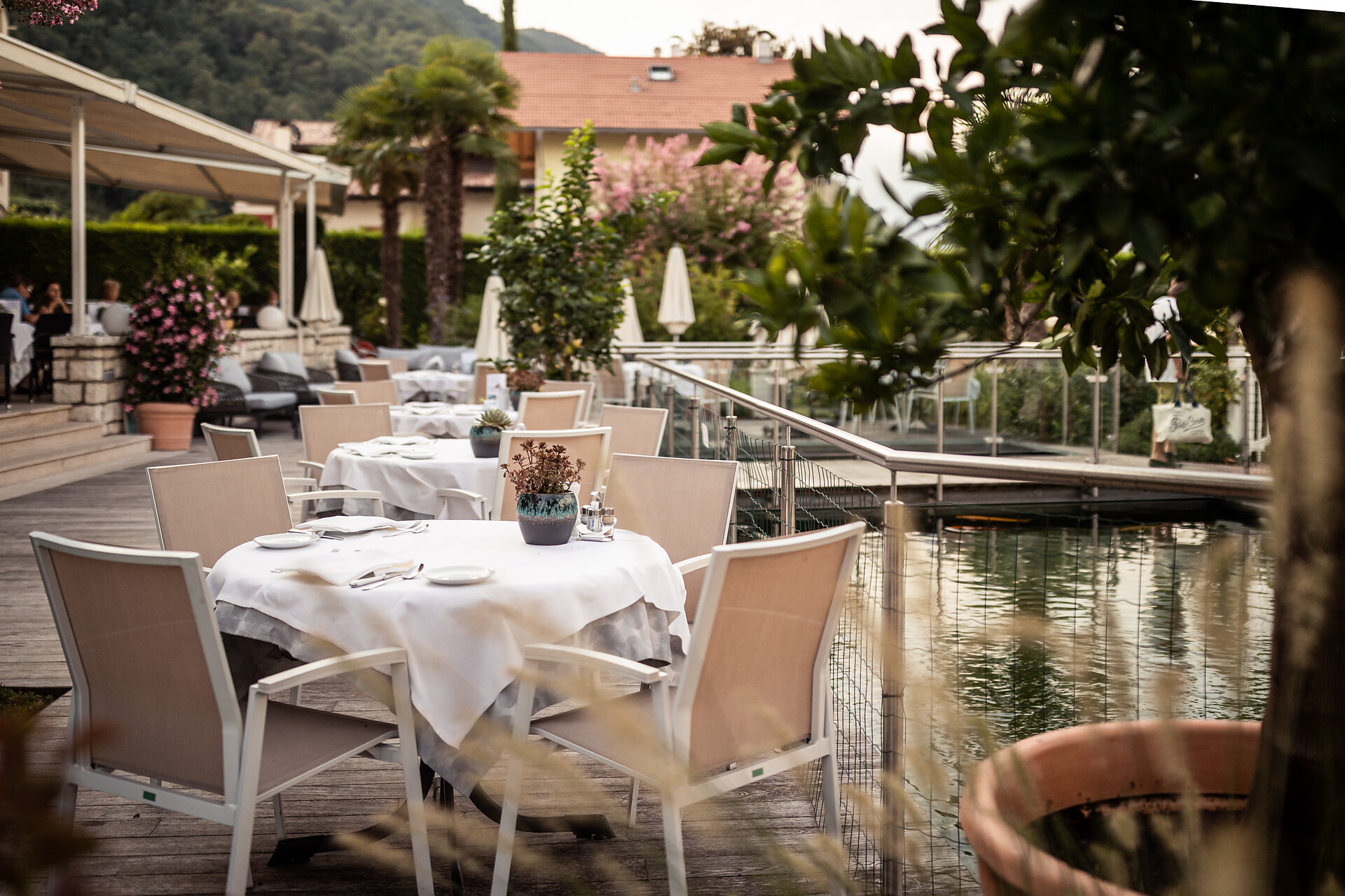 Breakfast on the lake terrace