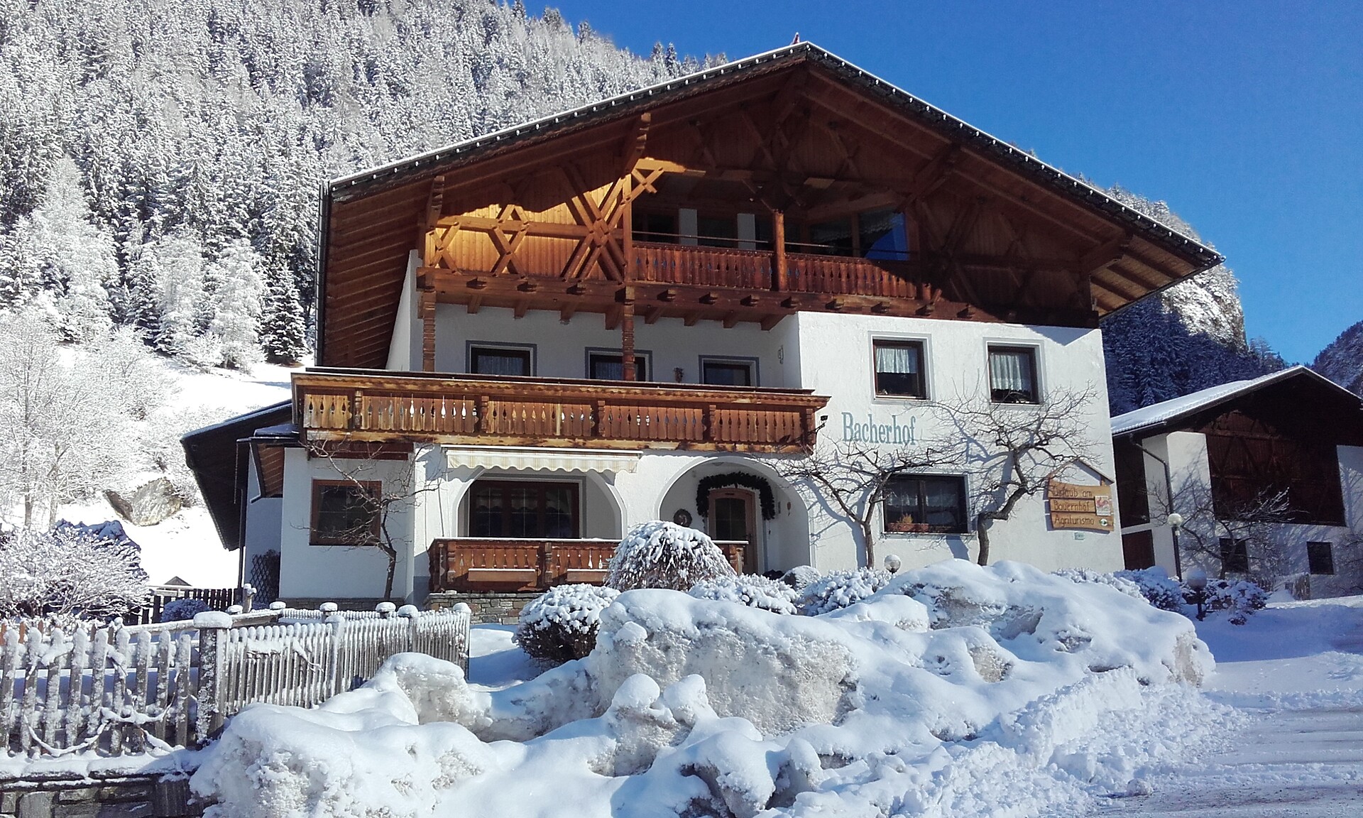 Bacherhof Pfitsch Winter Sterzing Bauernhof