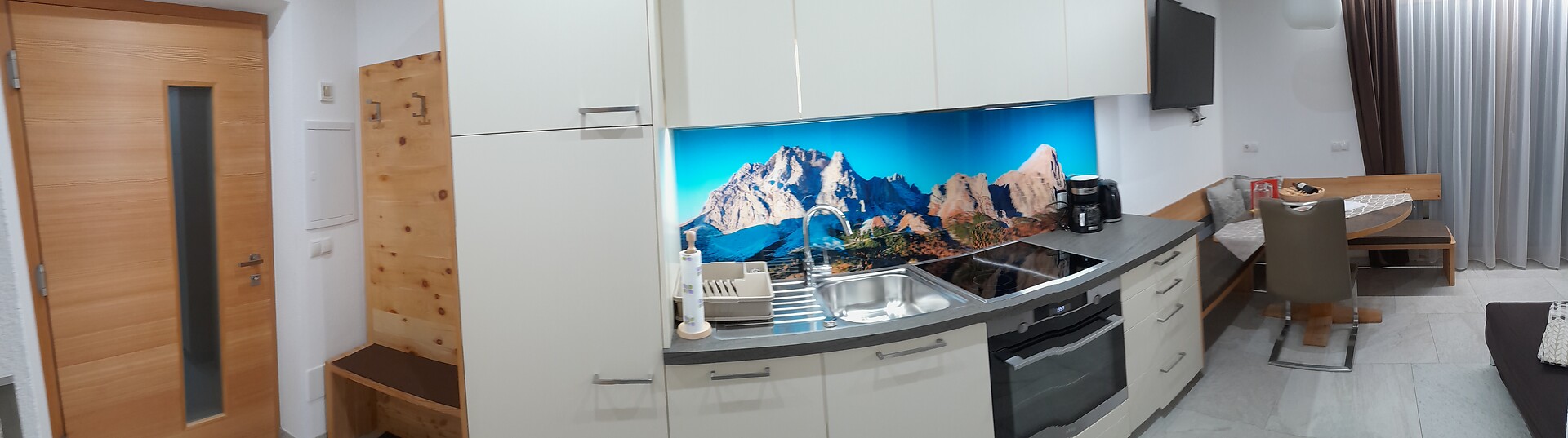 Appartement Moosstock Küche und Wohnbereich