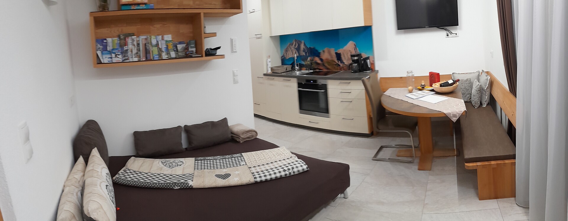Appartement Moosstock Küche und Wohnbereich