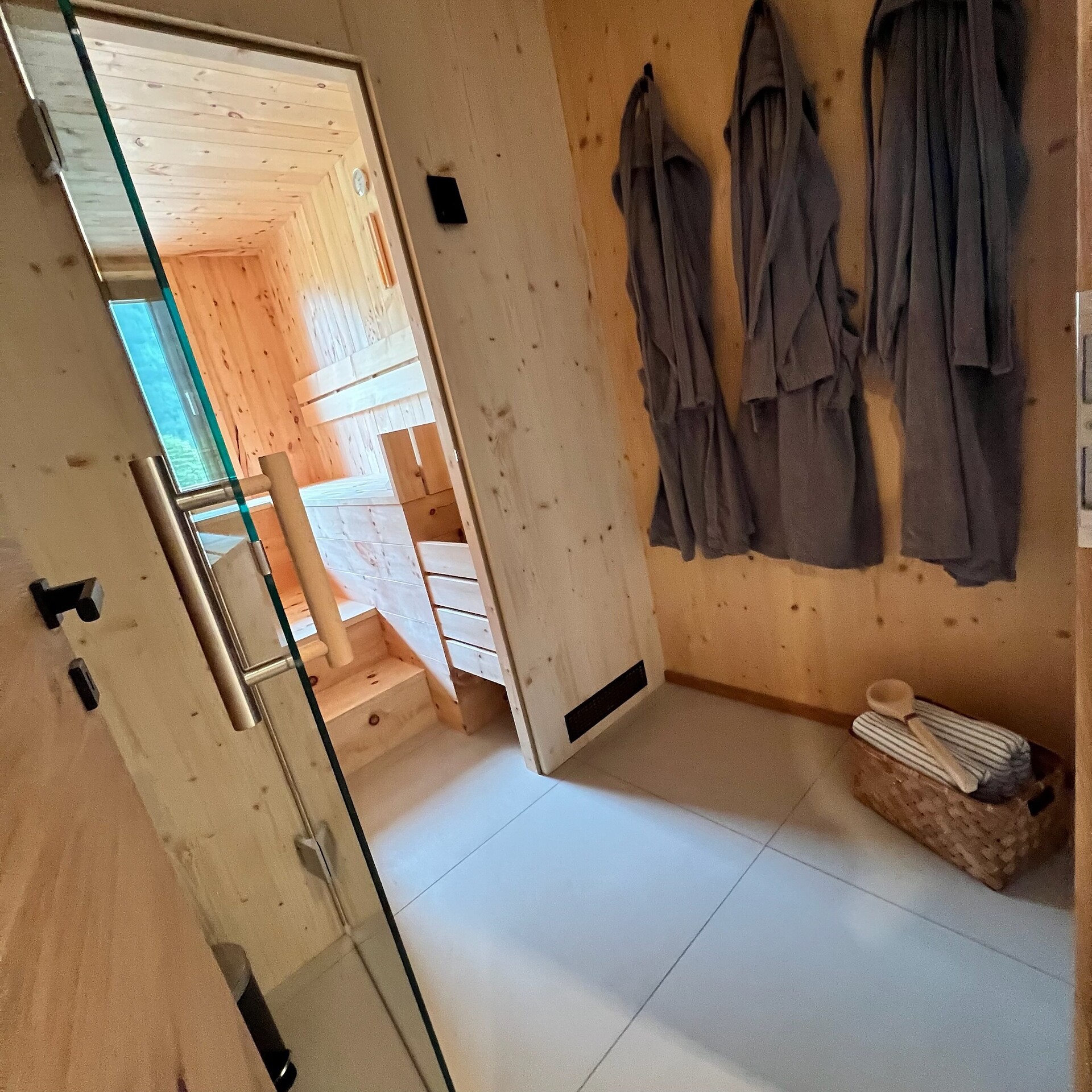 Sauna privata in legno di cembro