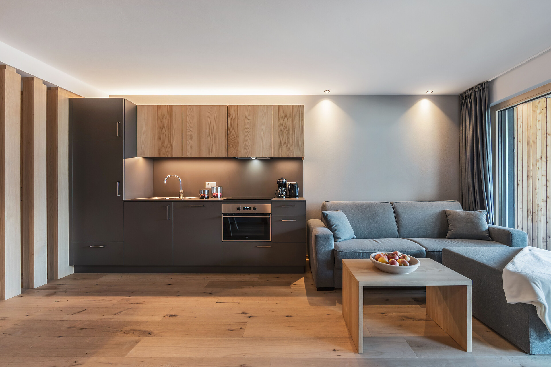 Kitchen and living room