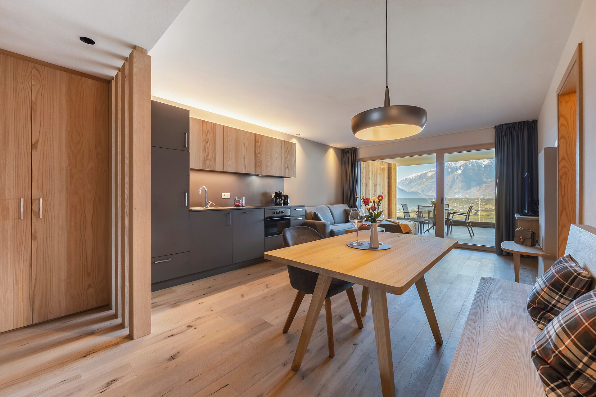 Living room with kitchen