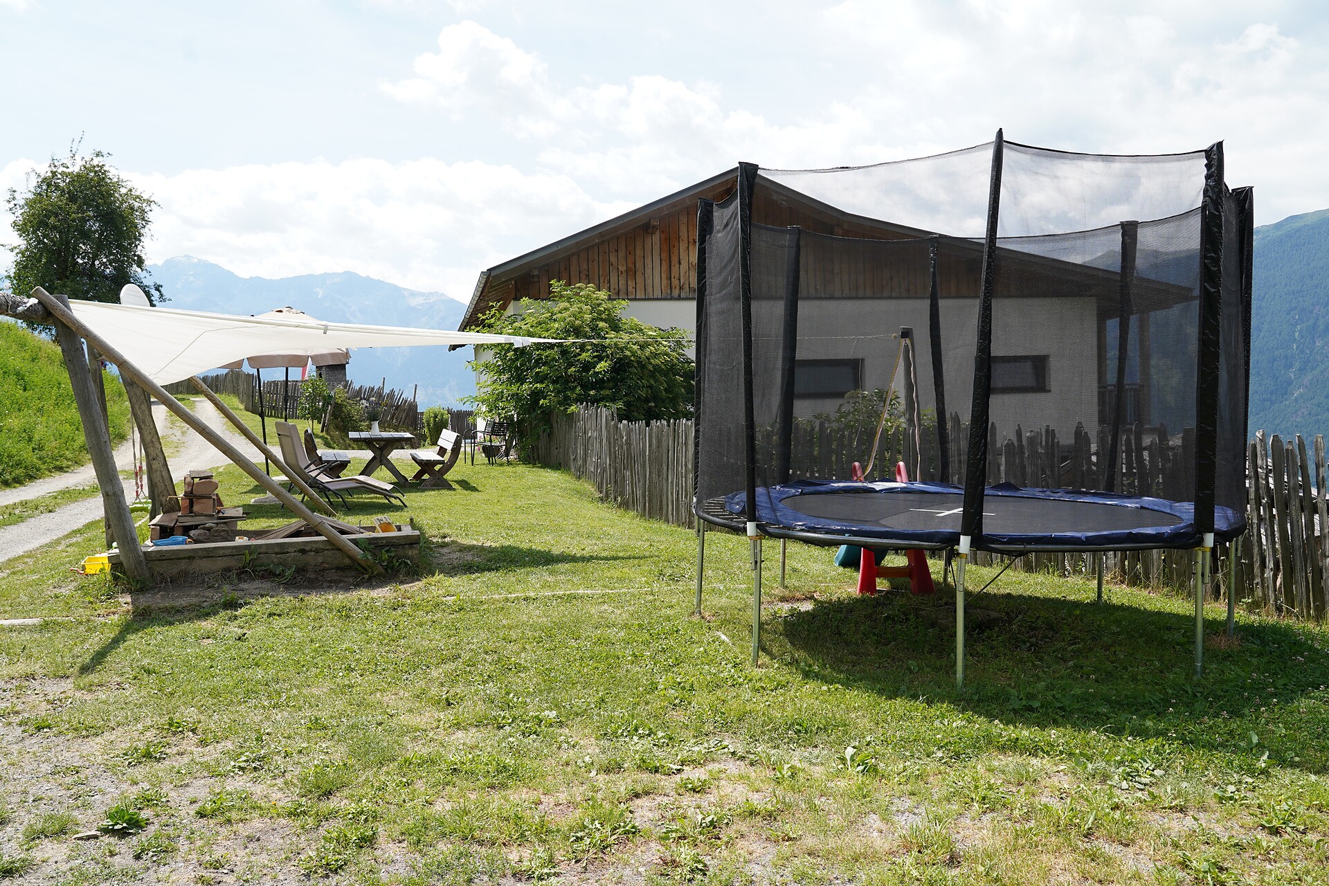 Sunbathing lawn with playground