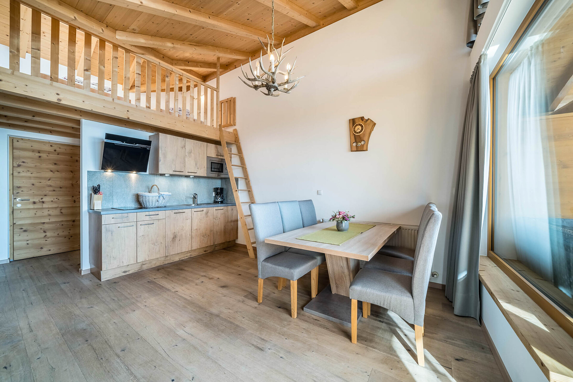 Kitchen with living room