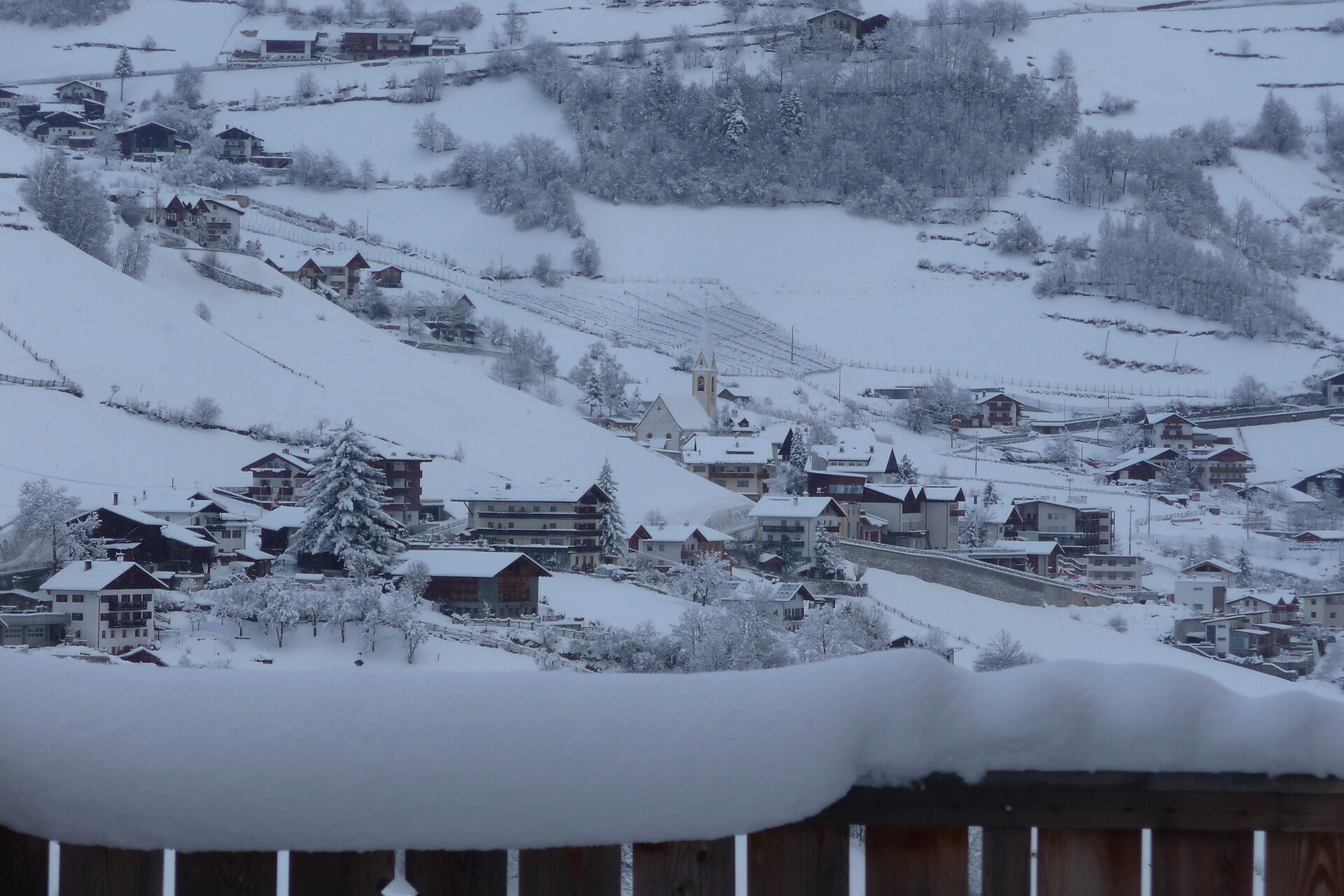 Village view in winter