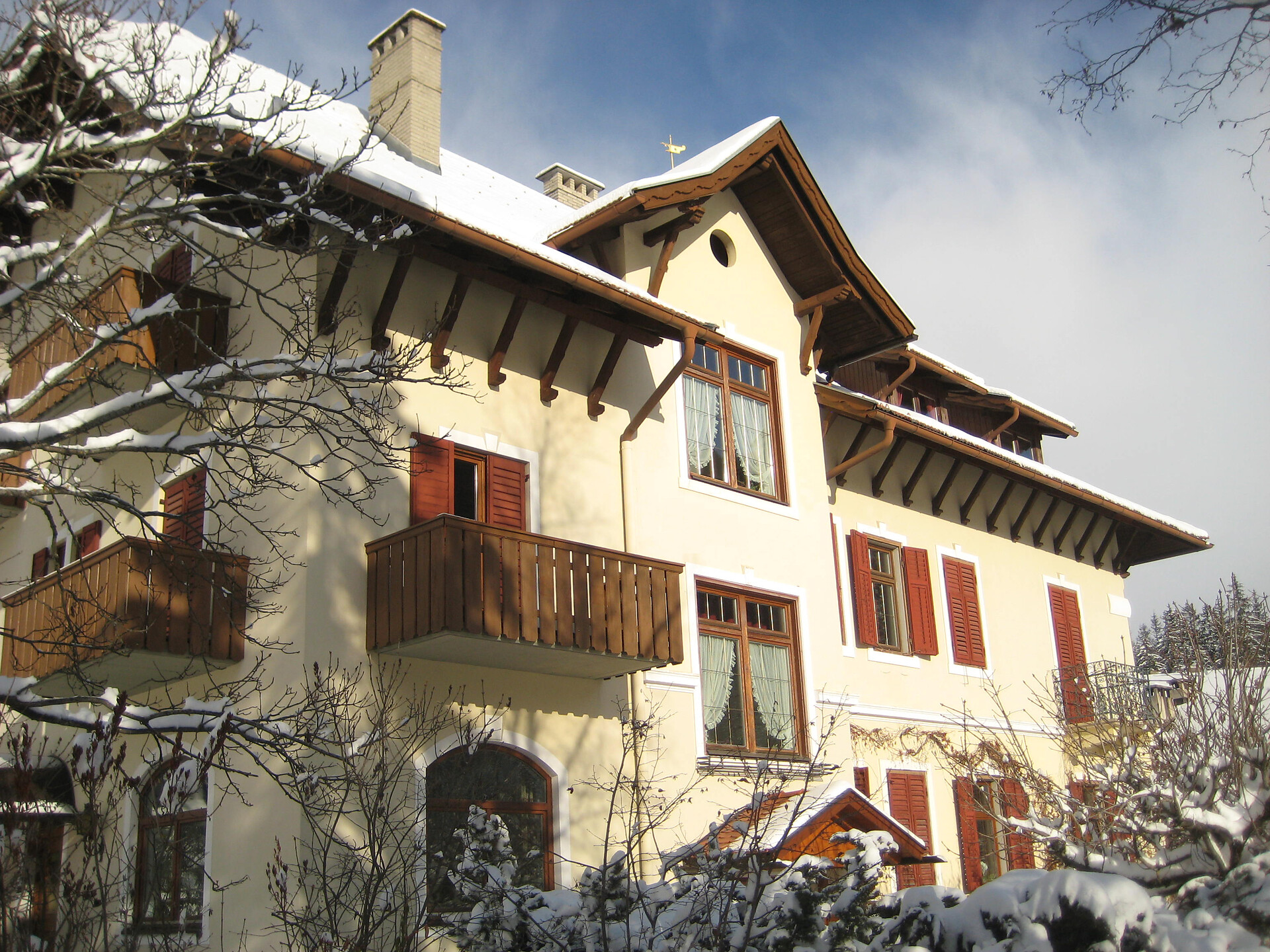 Gasthof Alpenrose vom Garten (Winter)