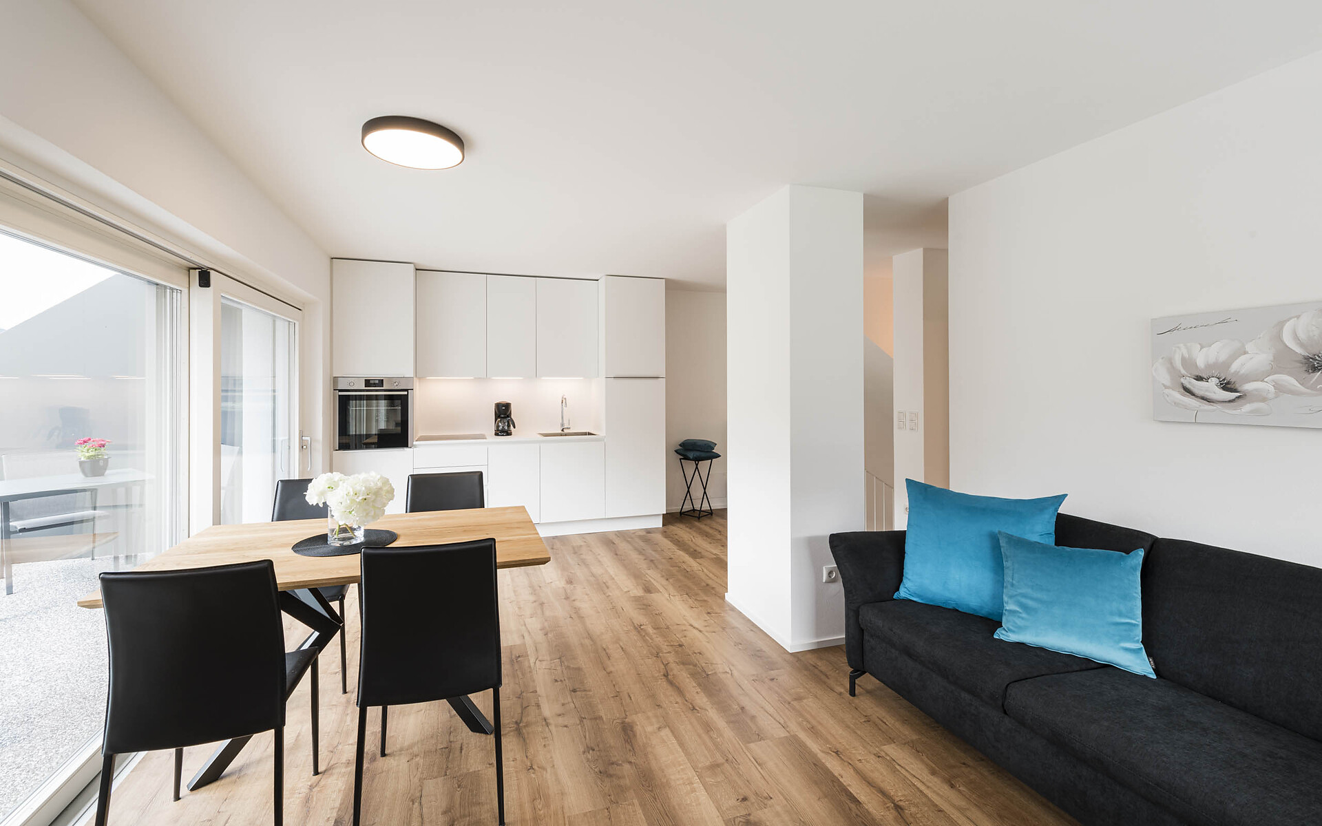 Wohnzimmer & Küche Apartment Maria