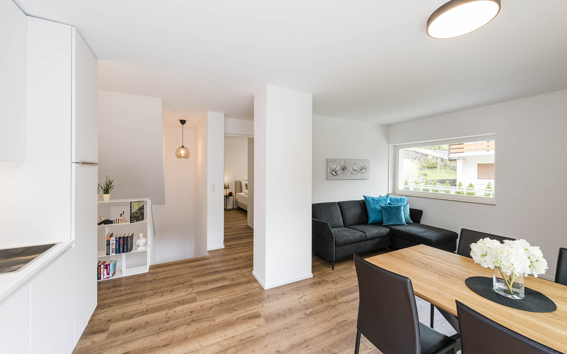 Wohnzimmer & Küche Apartment Maria
