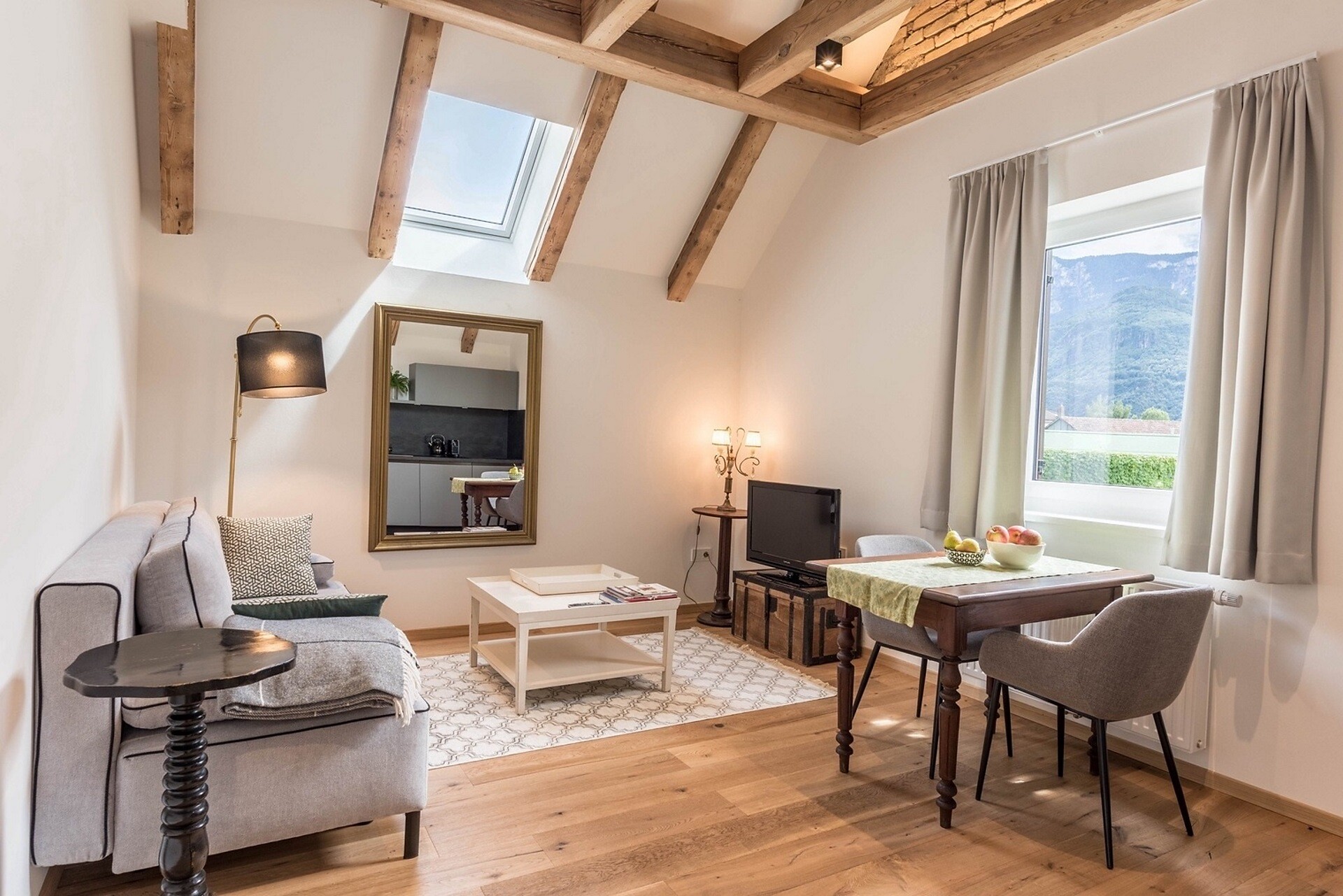 Living  in the new holiday flat