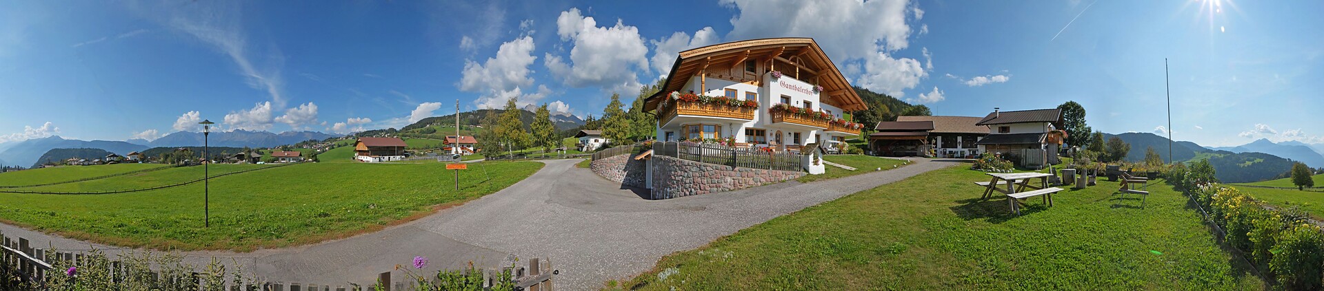 Spectacular panoramic view from the farm Ganthalerhof in Avelengo/Hafling, South Tyrol