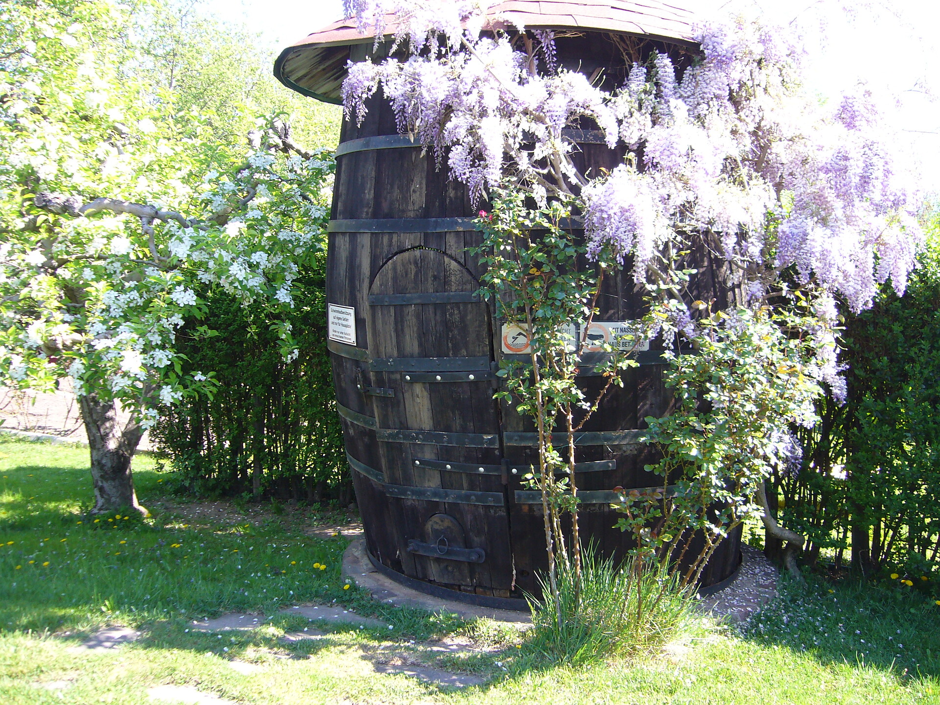 Weinfass im Garten