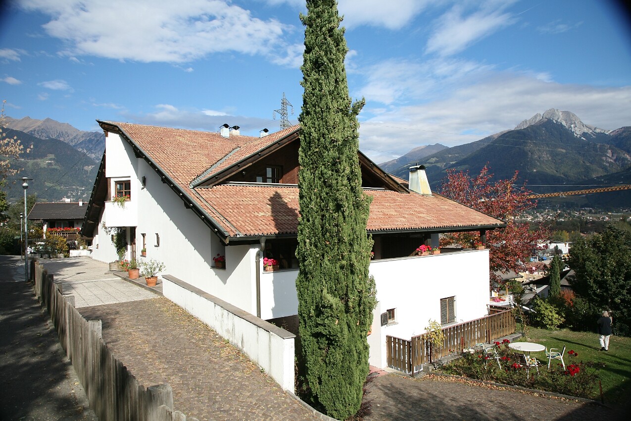 The right side of the house