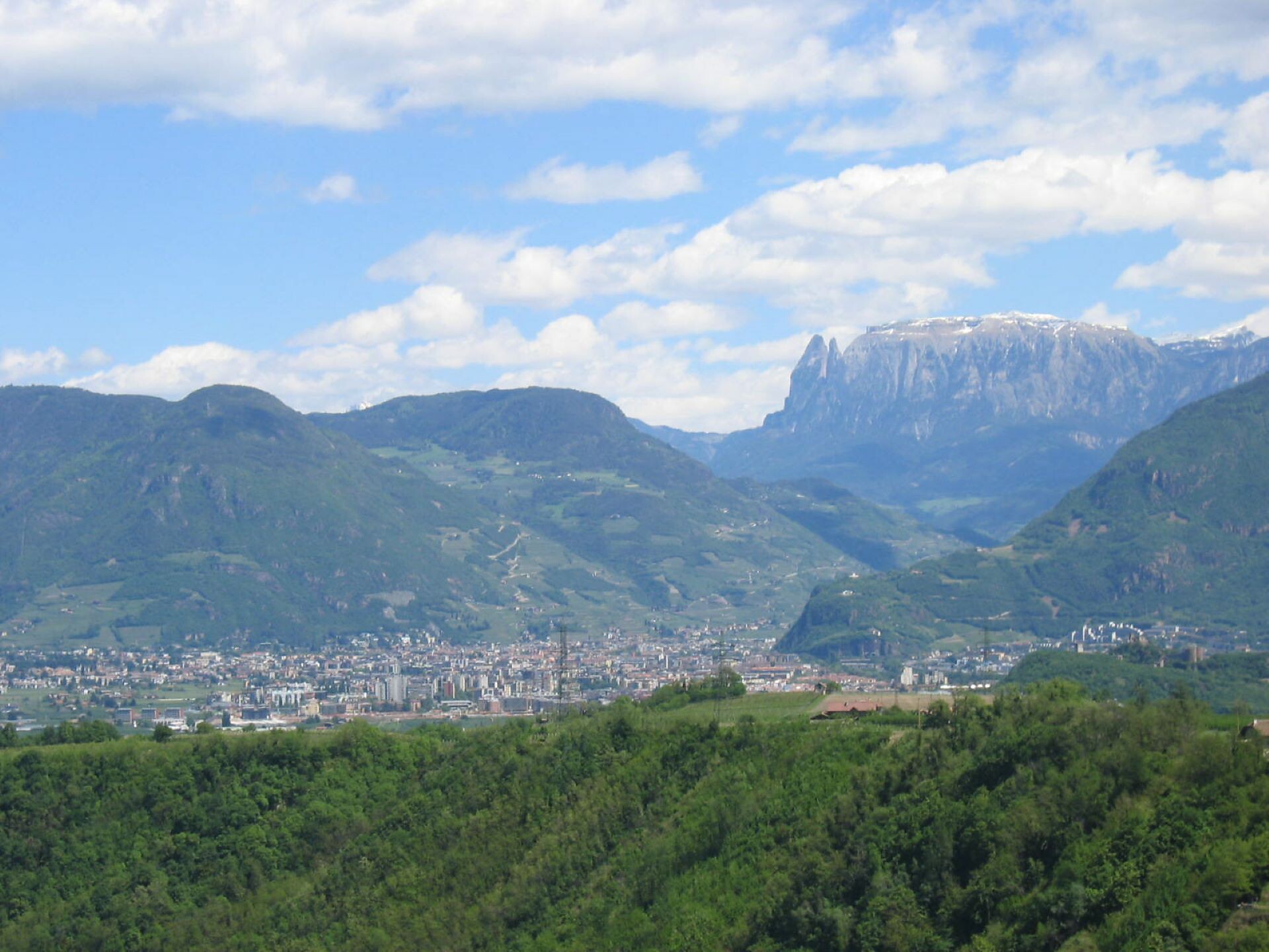 Blick auf Bozen und Schlern