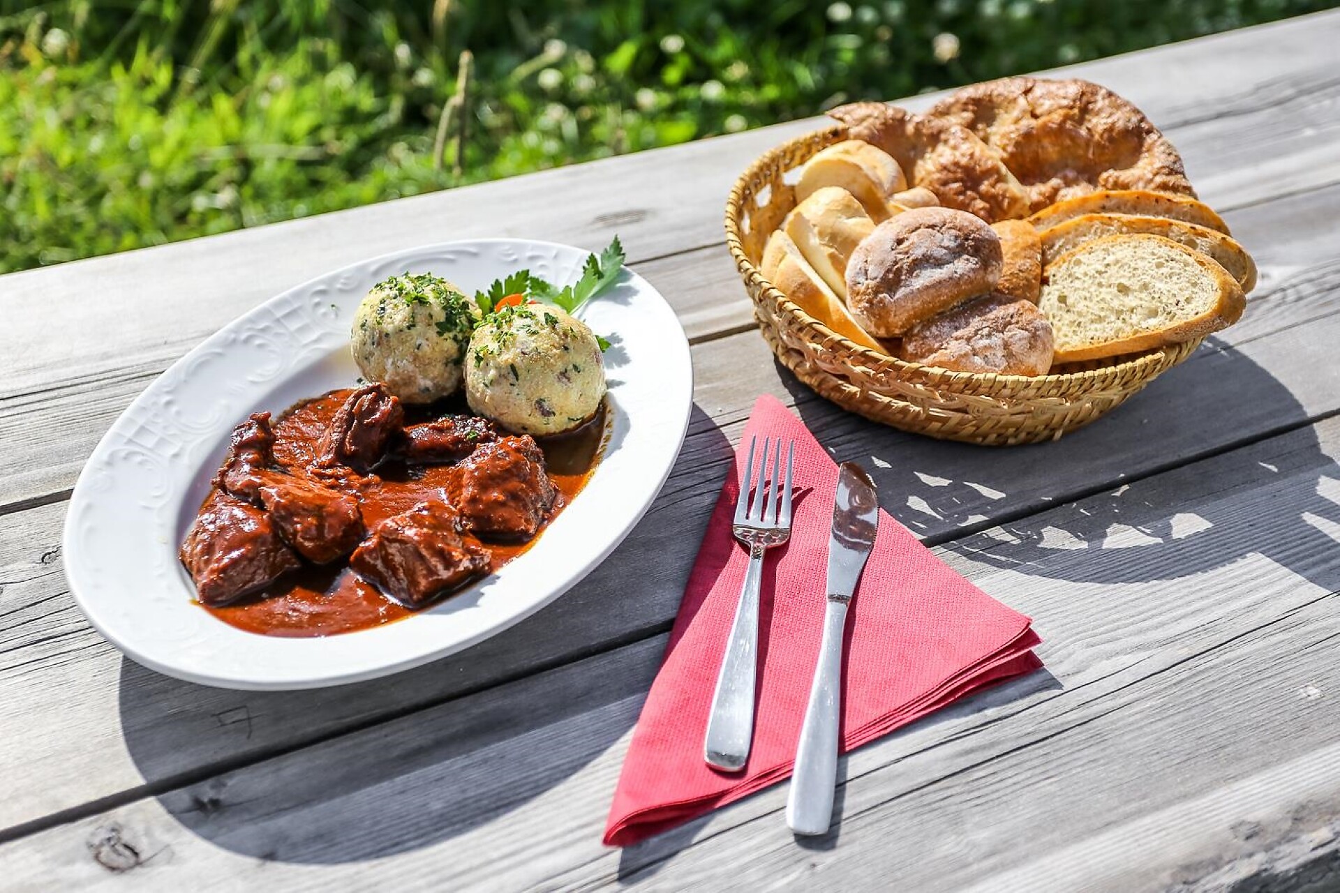 Dumpling with goulash